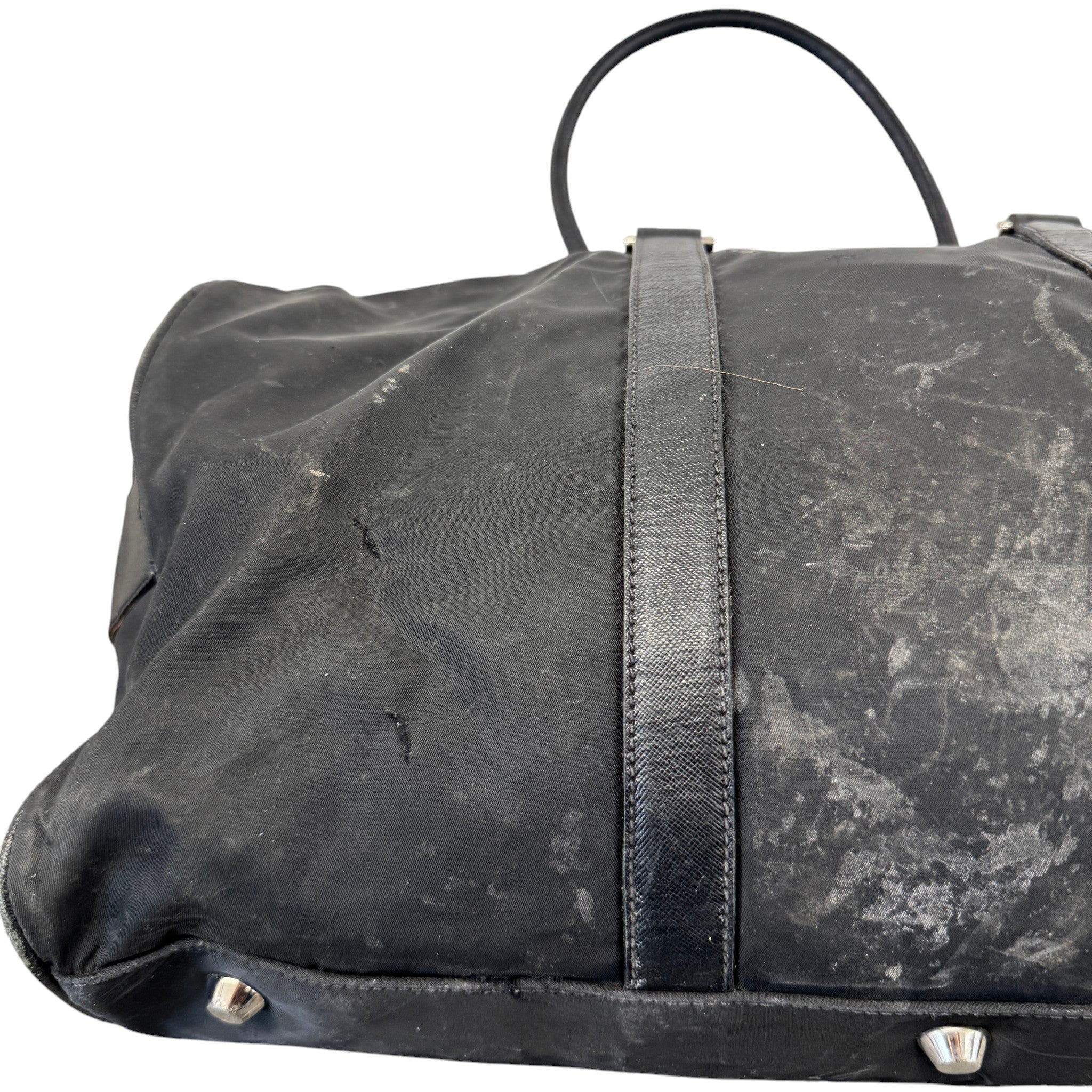 Women's Re-Nylon Plaque Logo Bag Black