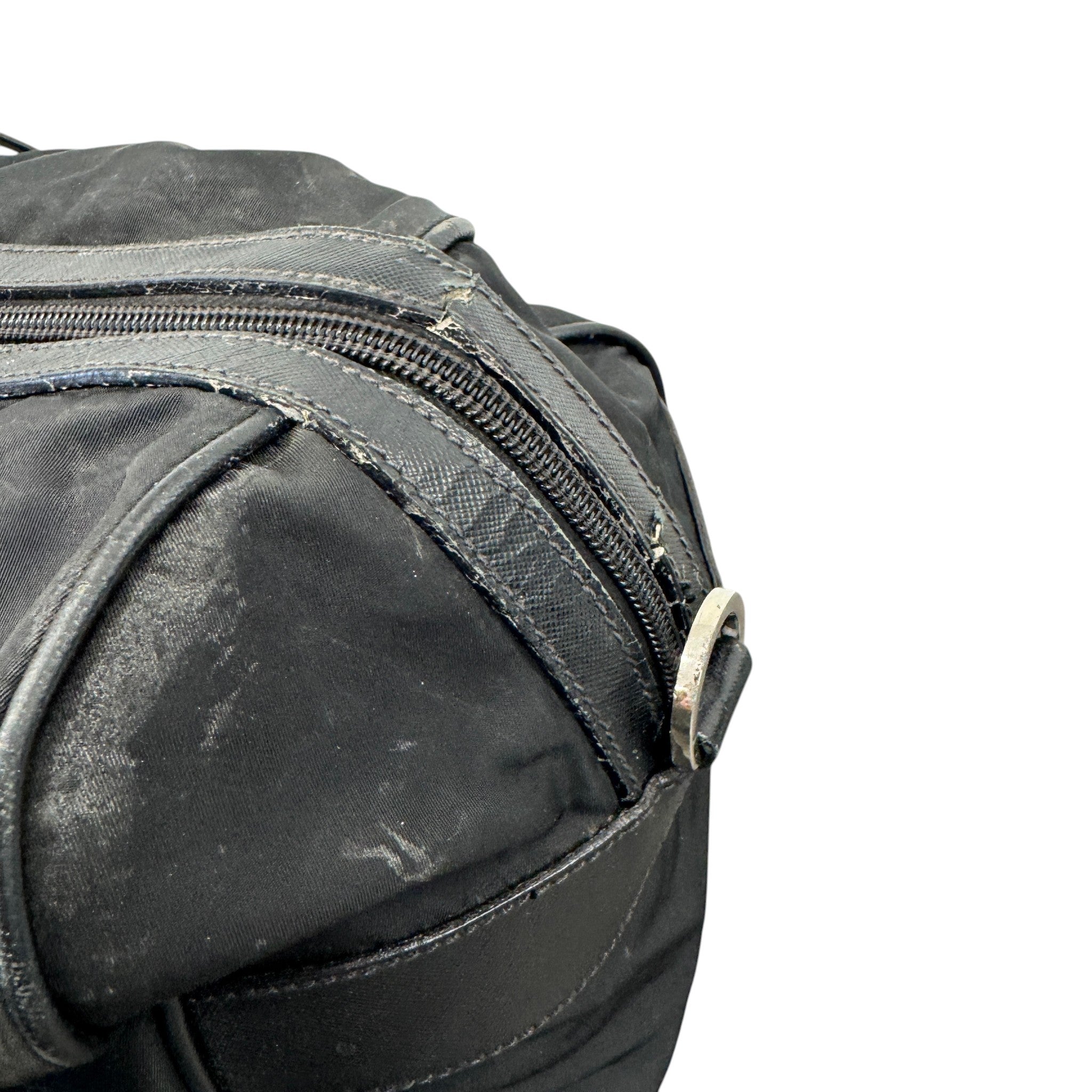 Women's Re-Nylon Plaque Logo Bag Black