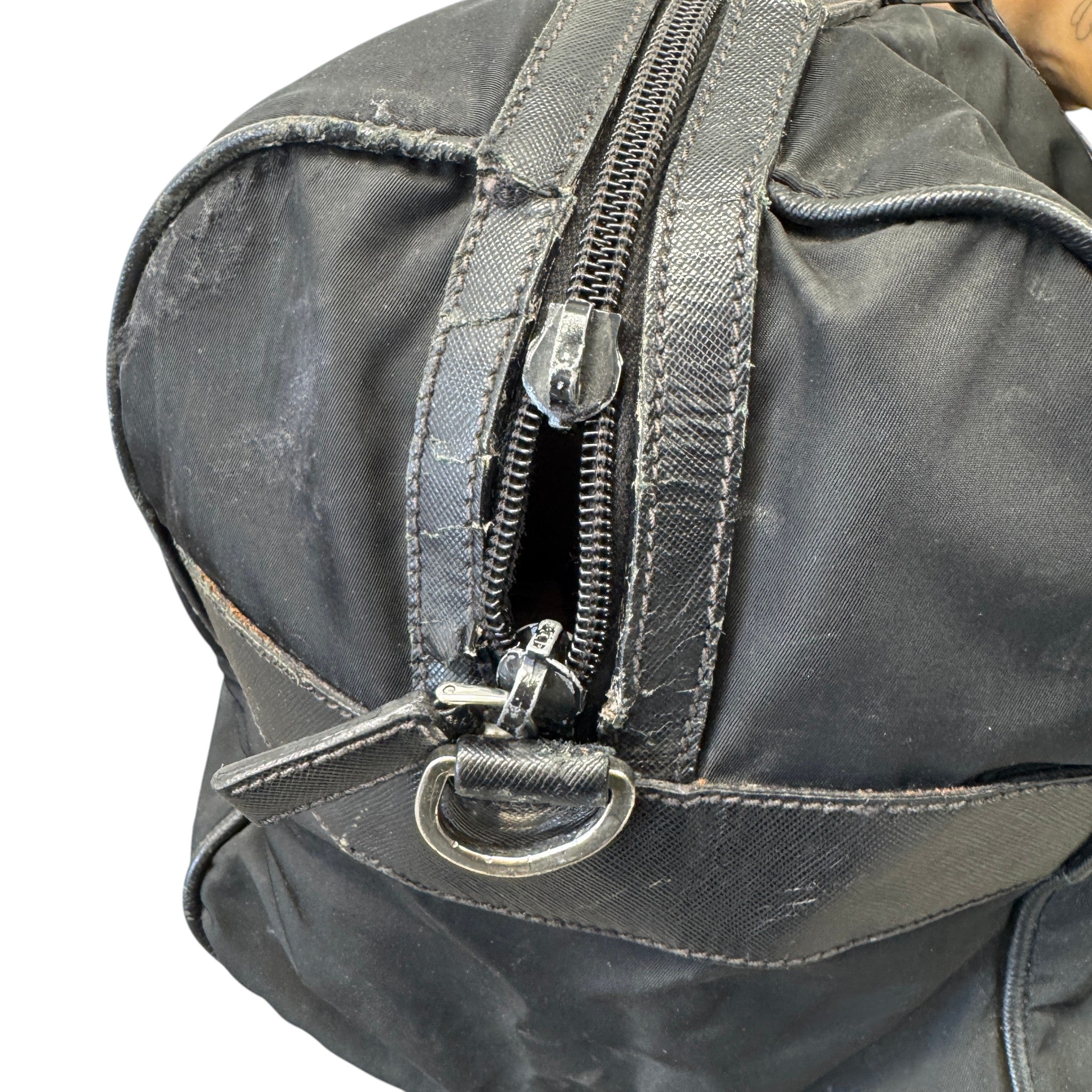 Women's Re-Nylon Plaque Logo Bag Black