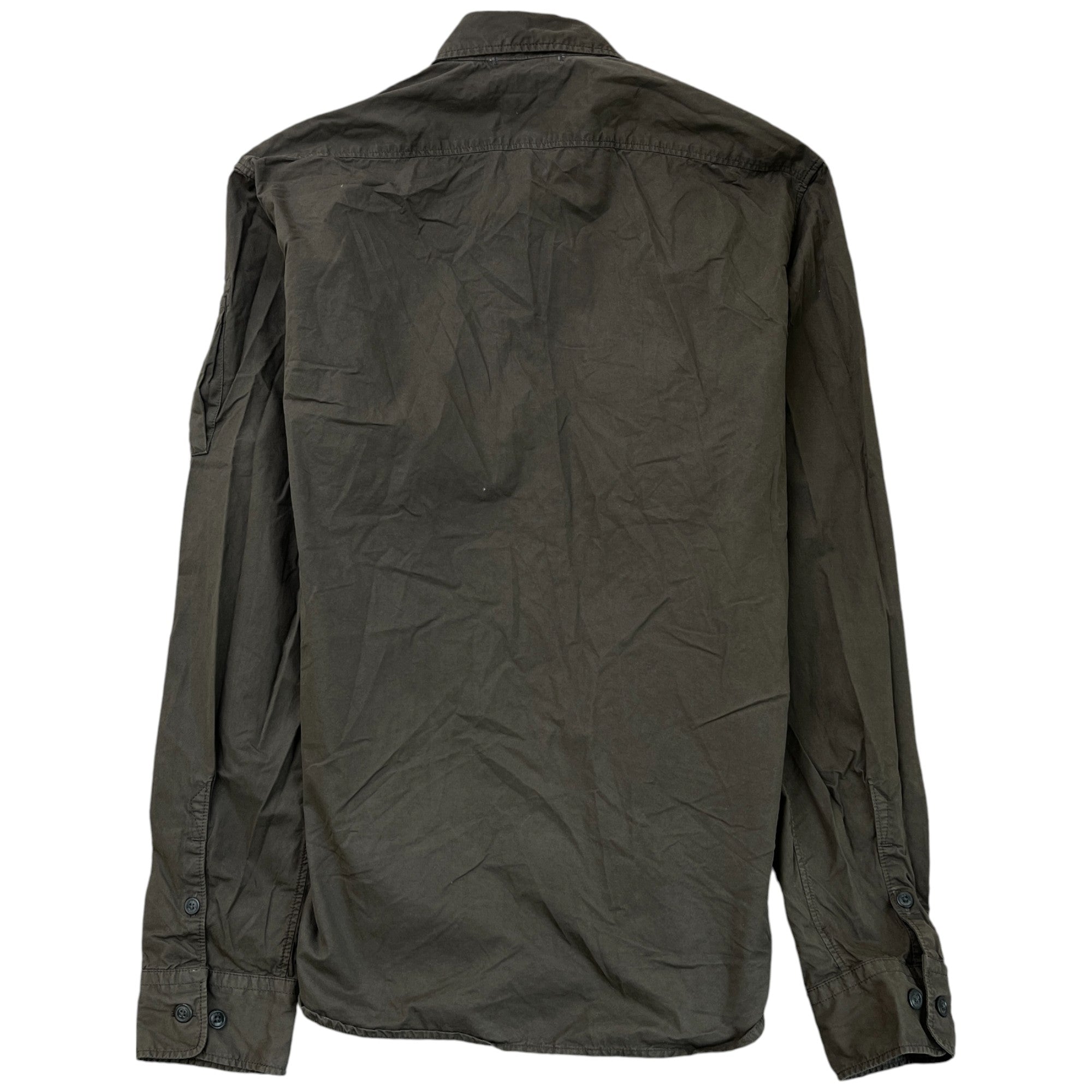 Men's Lens Logo Long Sleeve Shirt Khaki Size M