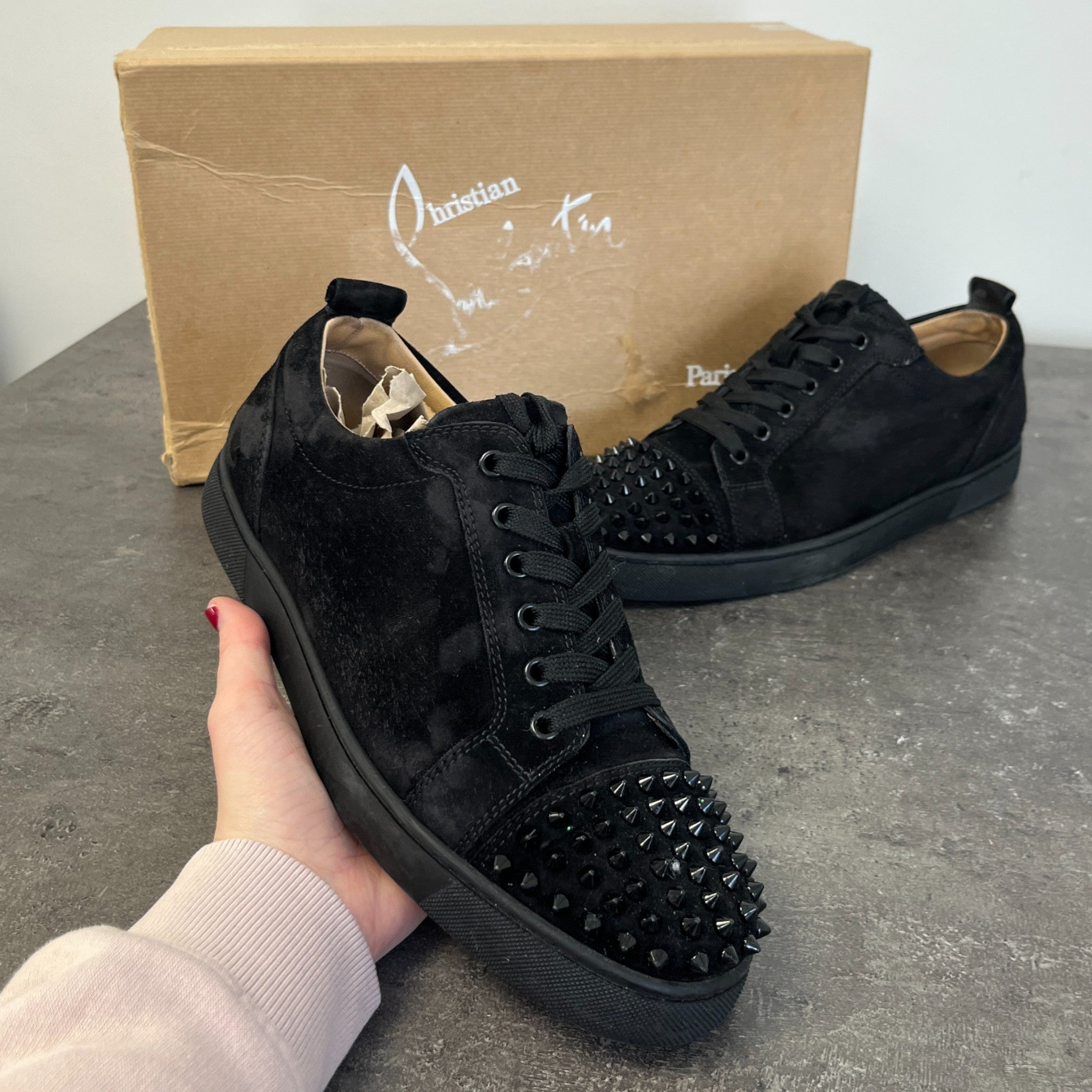 Men's Louis Junior Spikes Low Trainers Black Size EU 42 / UK 8