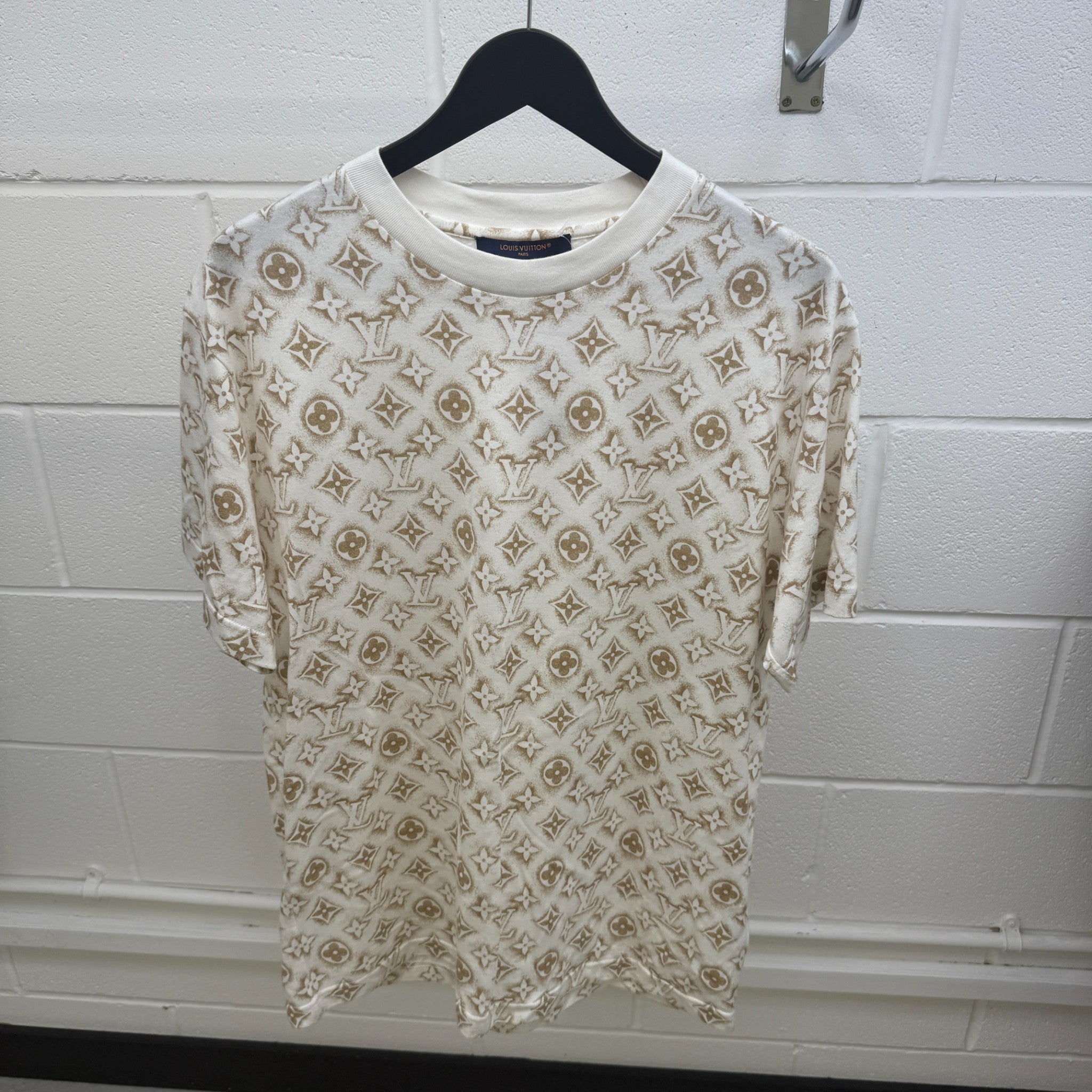 Men's Monogram Logo Print T-Shirt White Size M