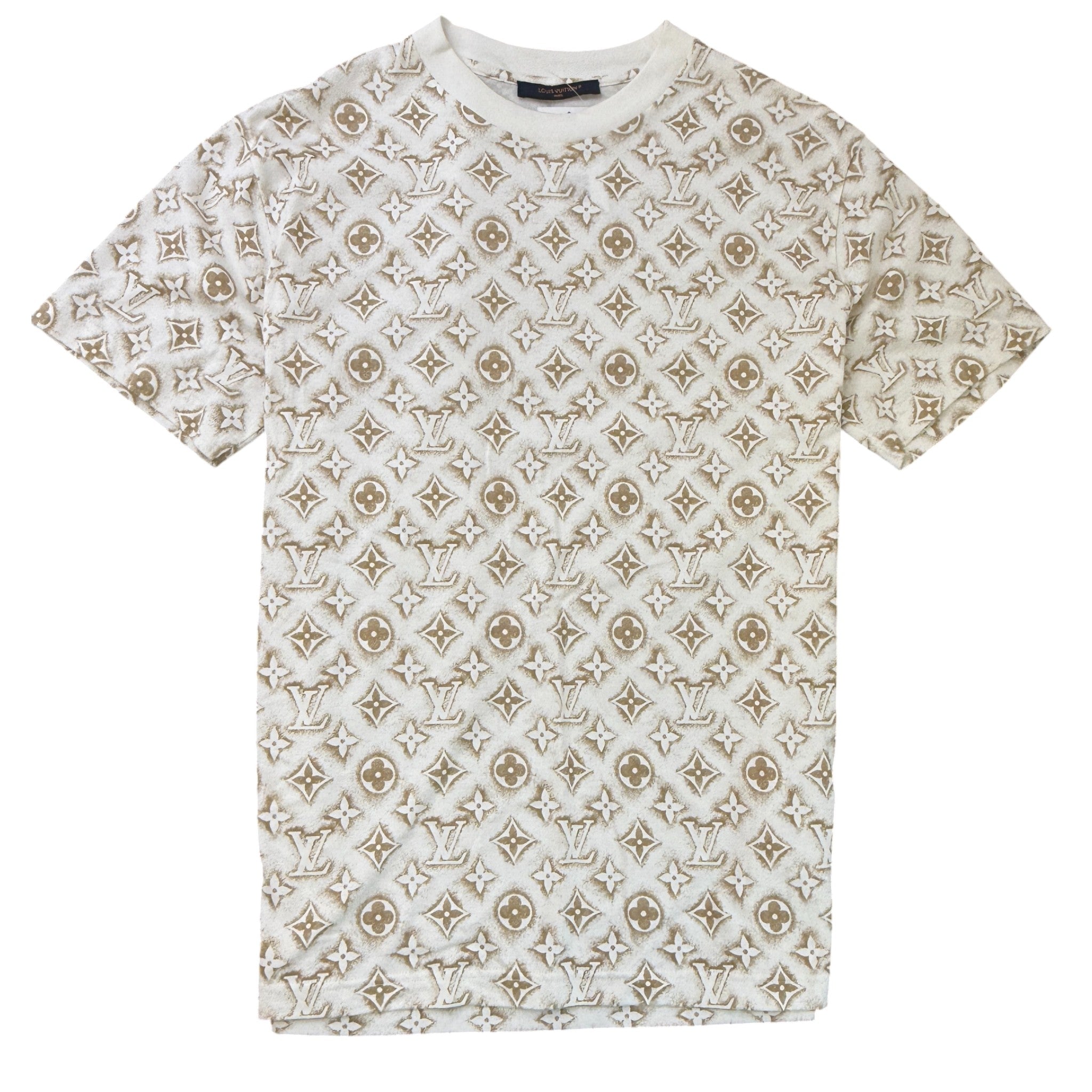 Men's Monogram Logo Print T-Shirt White Size M