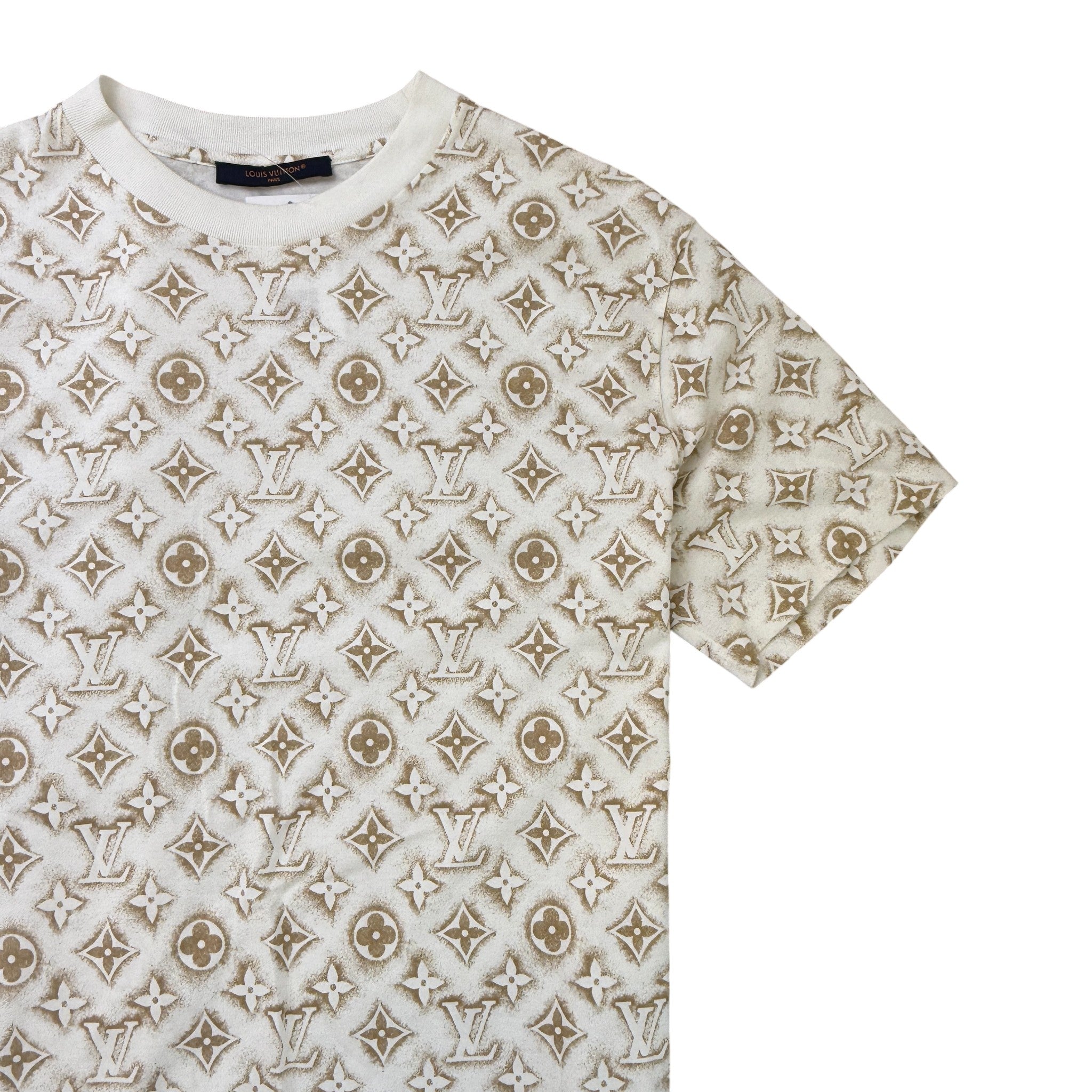 Men's Monogram Logo Print T-Shirt White Size M