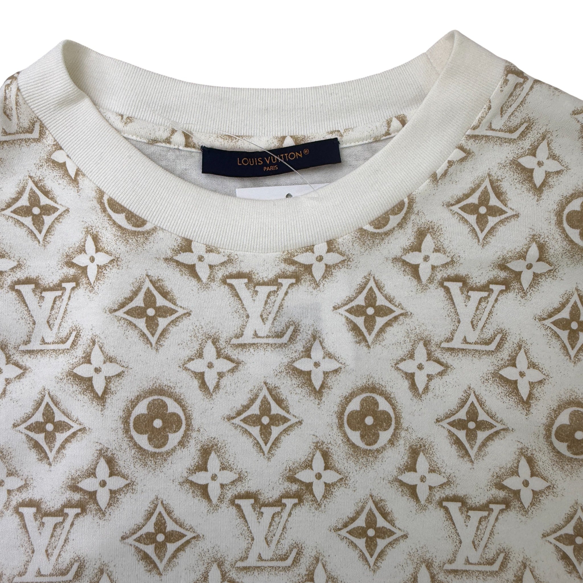 Men's Monogram Logo Print T-Shirt White Size M