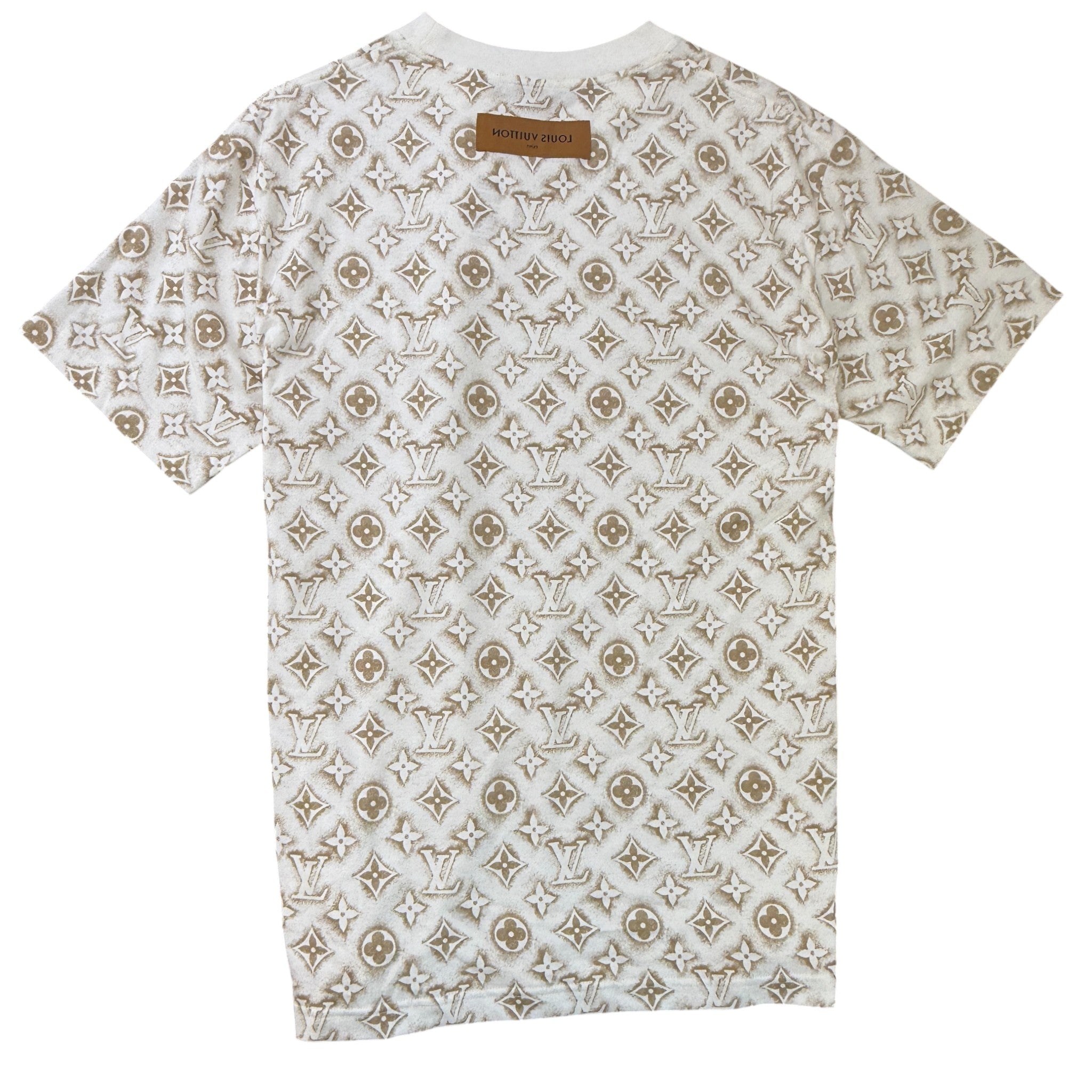 Men's Monogram Logo Print T-Shirt White Size M
