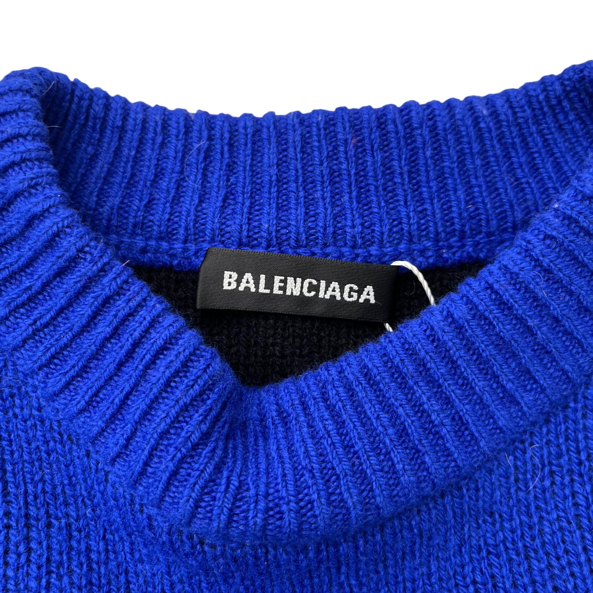 Men's Logo Print Jumper Blue Size XS