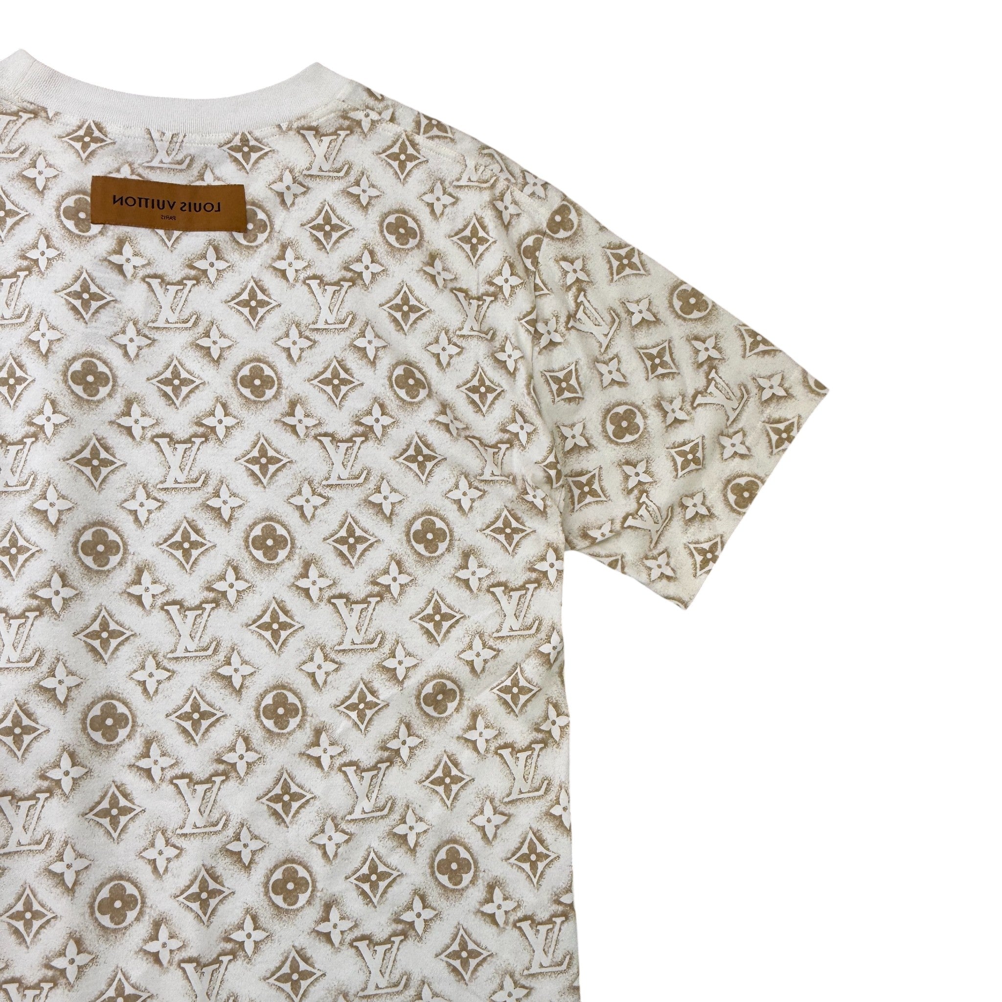 Men's Monogram Logo Print T-Shirt White Size M