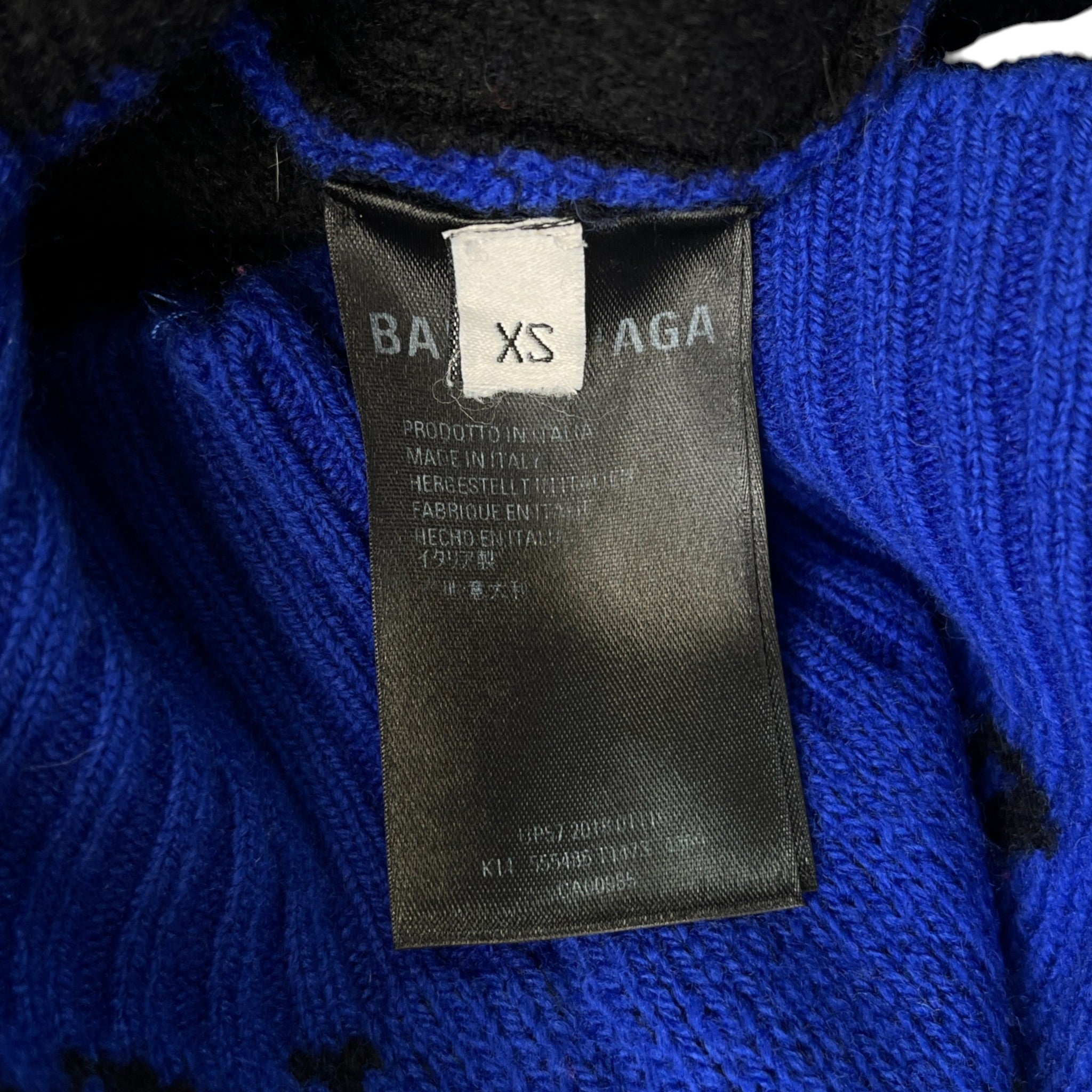 Men's Logo Print Jumper Blue Size XS