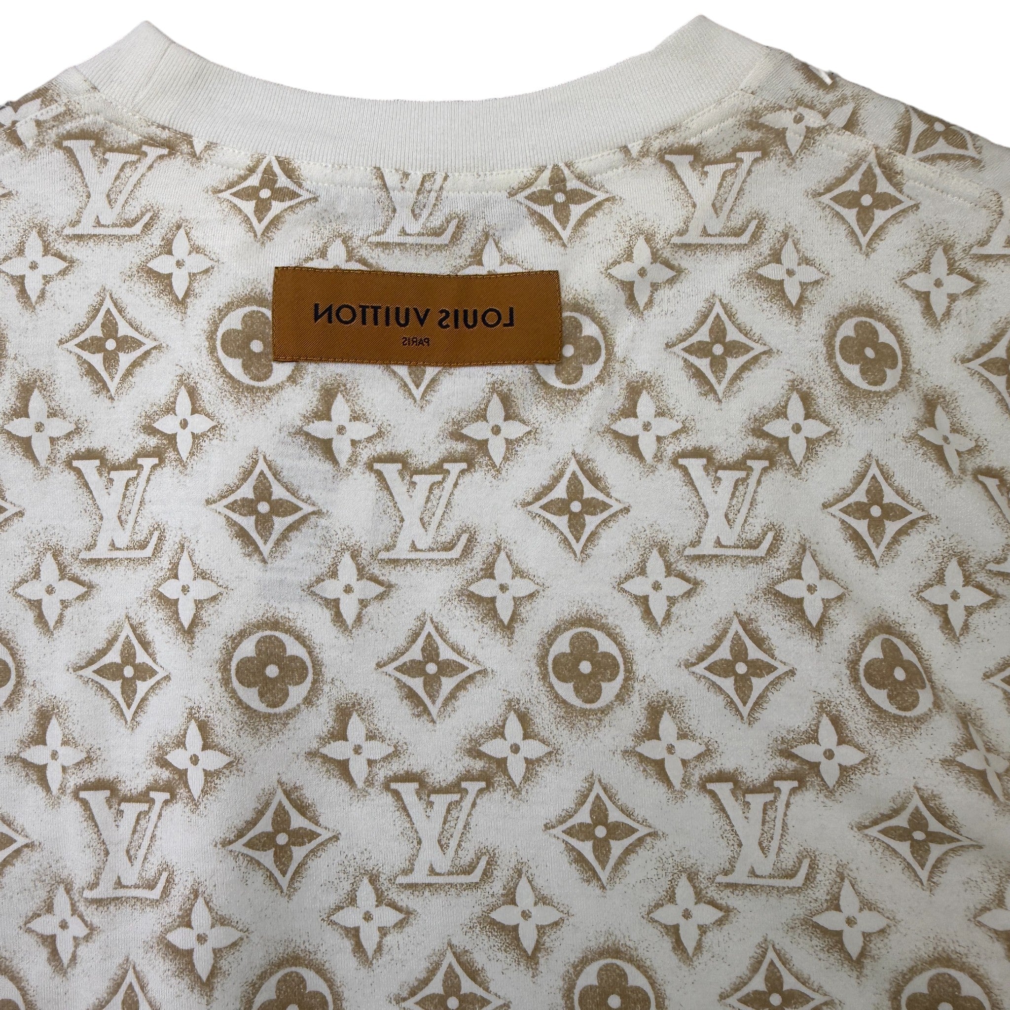 Men's Monogram Logo Print T-Shirt White Size M