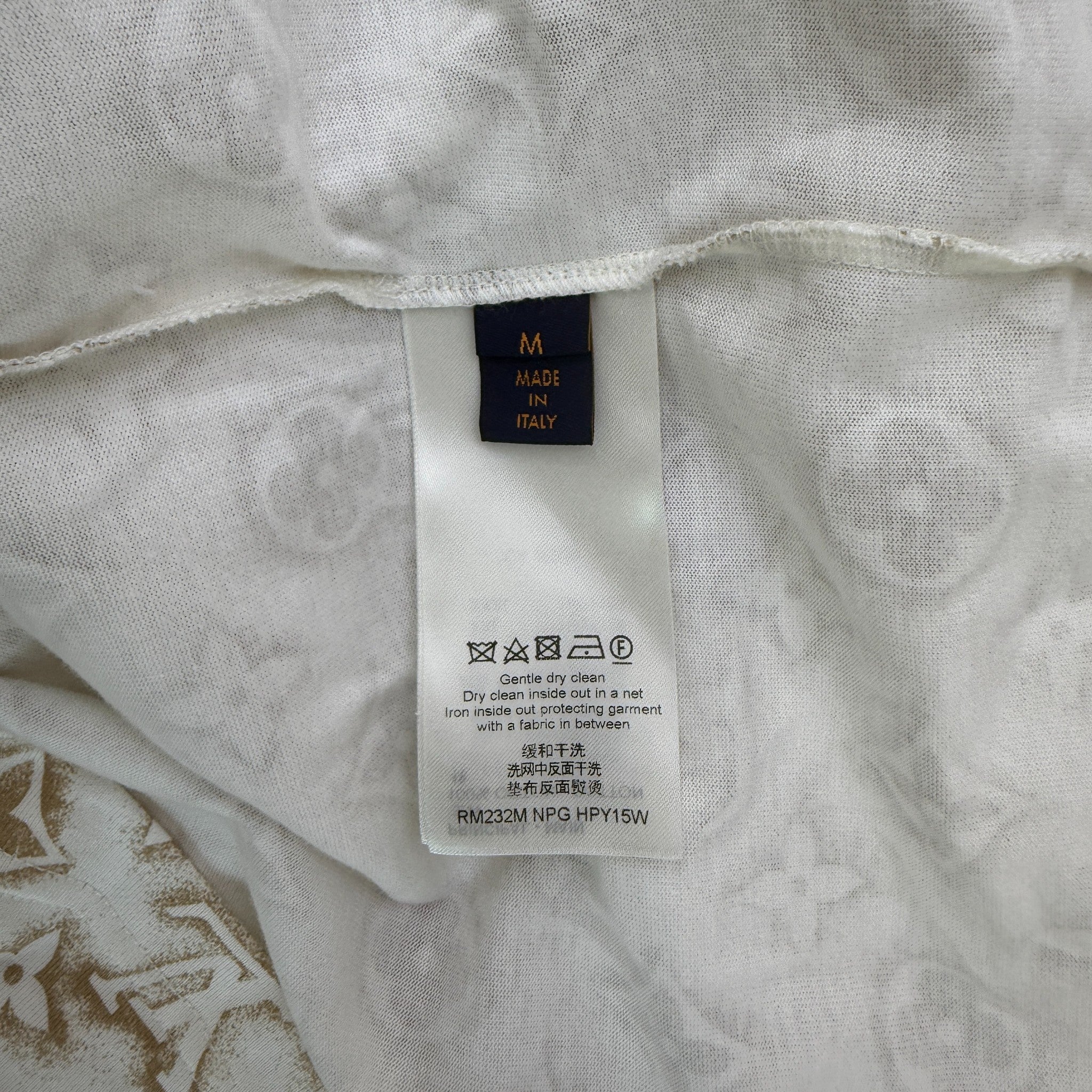 Men's Monogram Logo Print T-Shirt White Size M