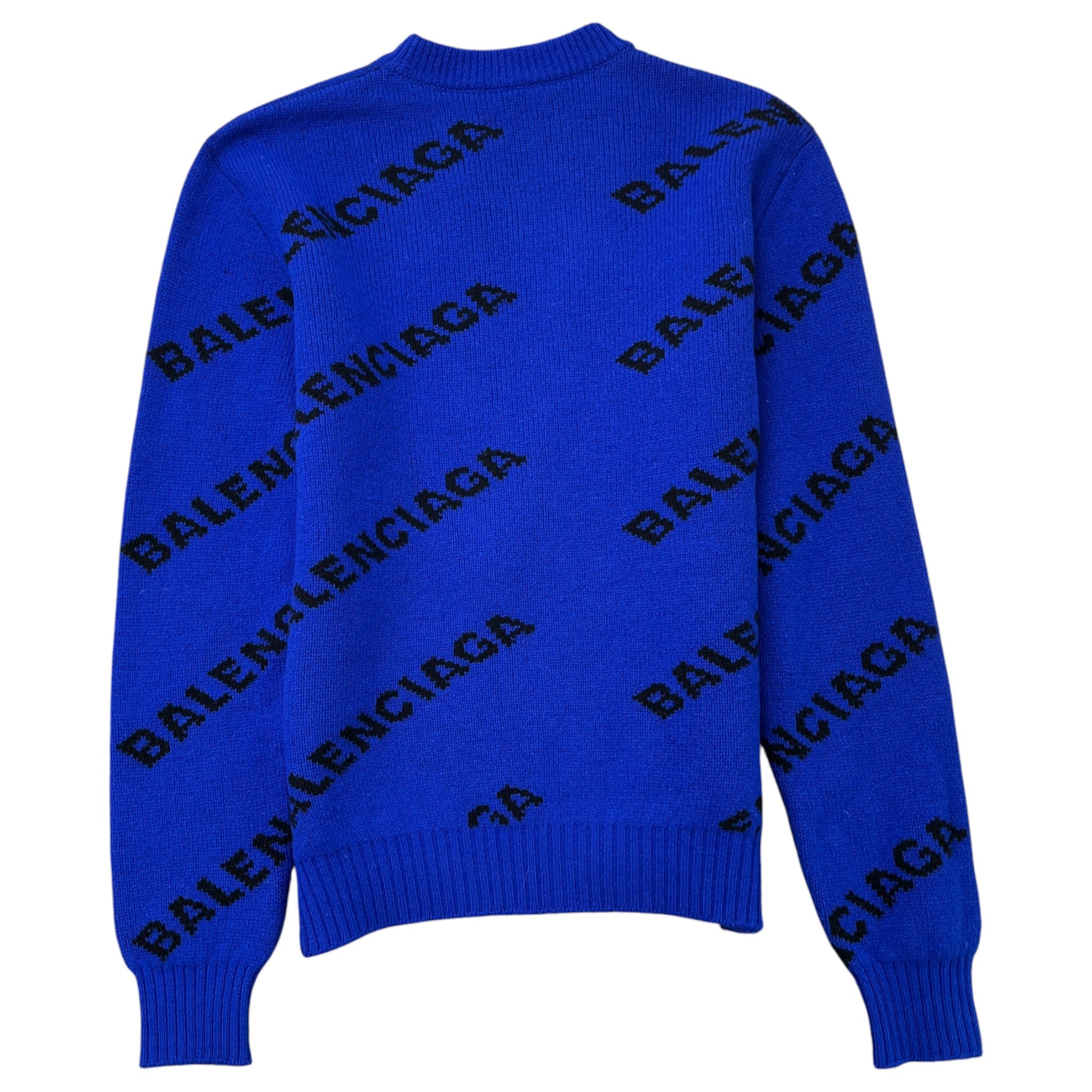 Men's Logo Print Jumper Blue Size XS