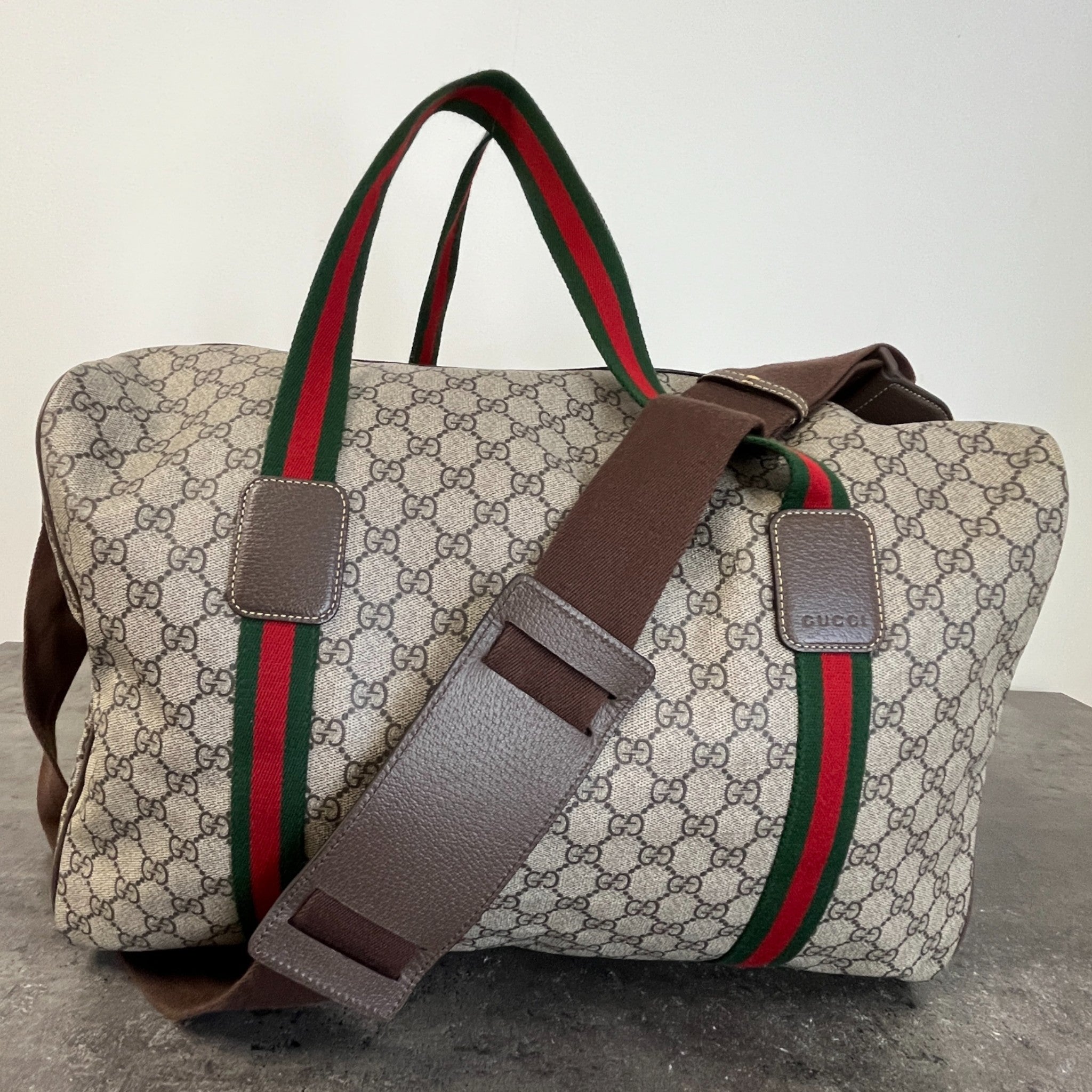 Men's Ophidia Gg-Supreme Bag Brown