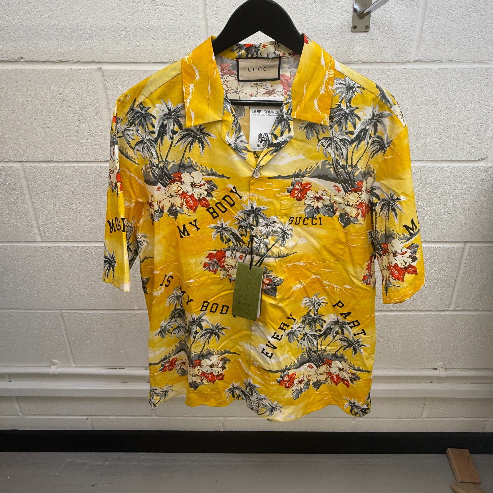 Men's Ocean Palms OverShirt Yellow Size IT 52 / UK XL