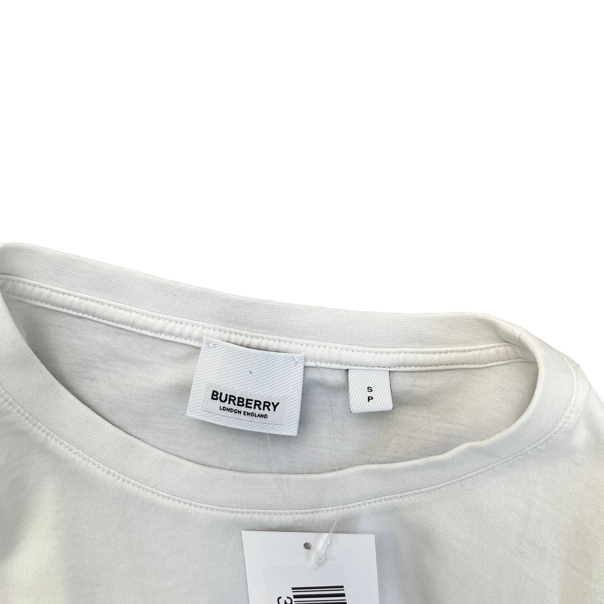 Men's Embroidered Logo T-Shirt White Size S