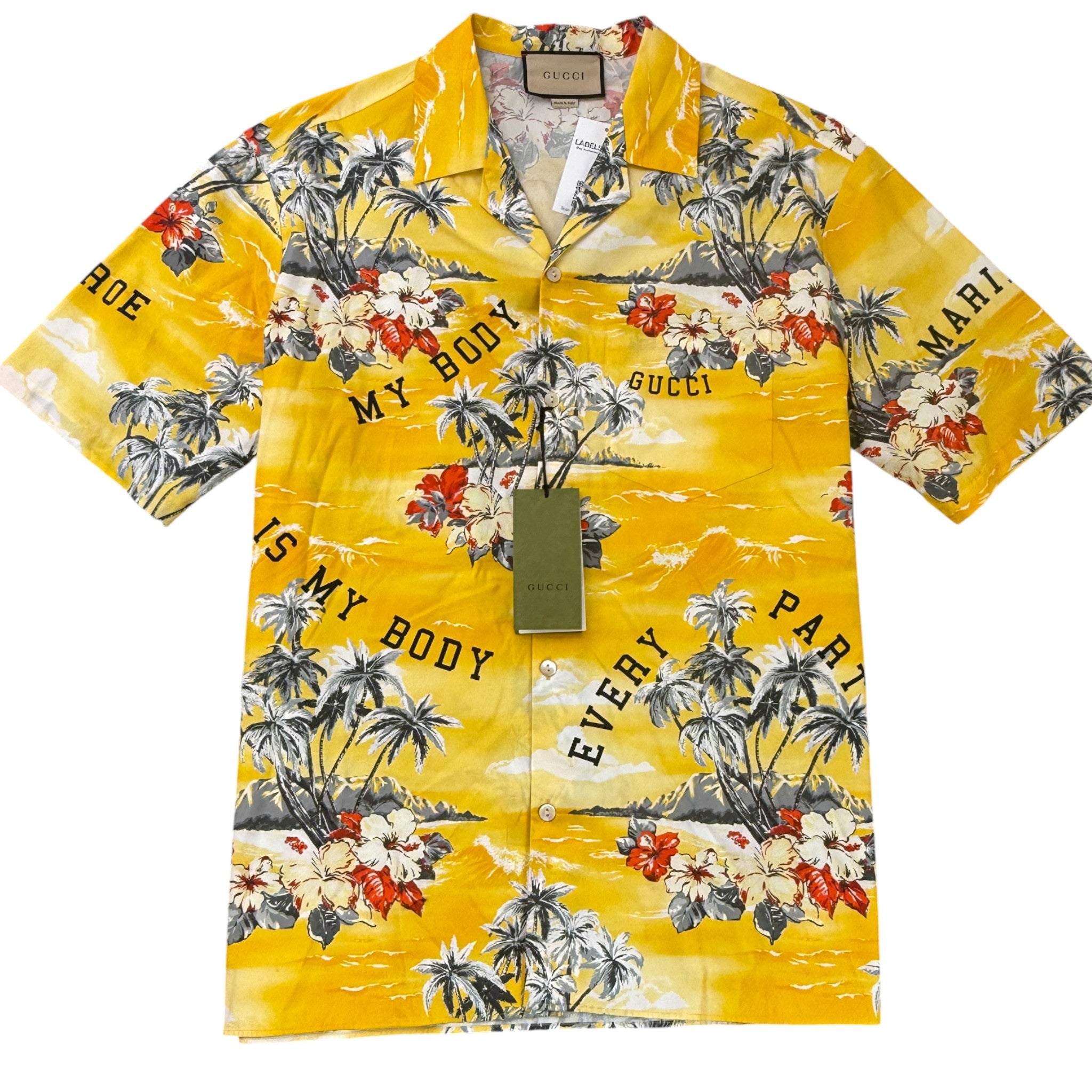 Men's Ocean Palms OverShirt Yellow Size IT 52 / UK XL