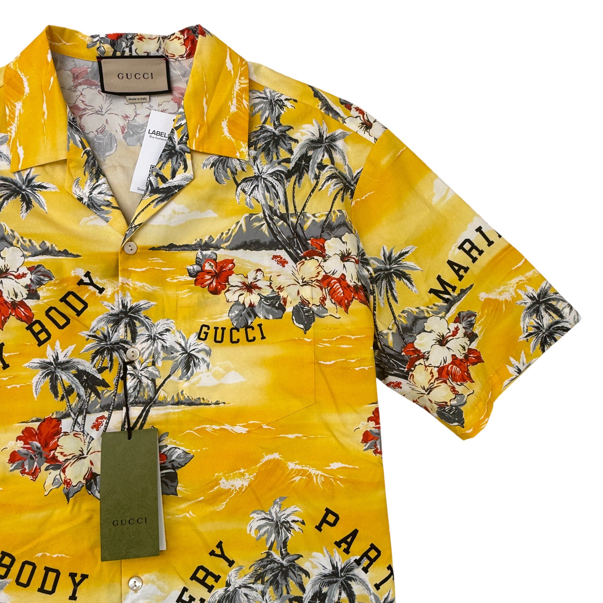 Men's Ocean Palms OverShirt Yellow Size IT 52 / UK XL