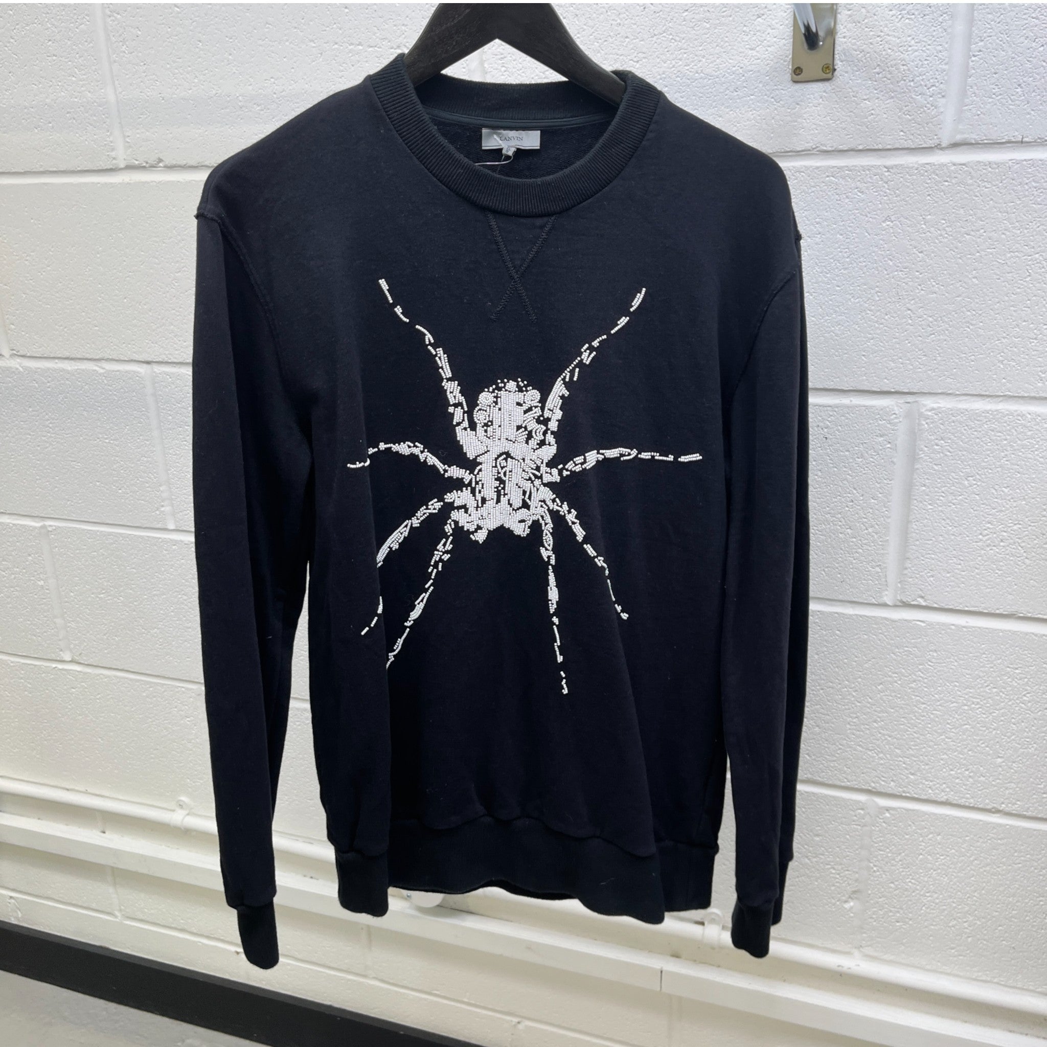 Men's Beaded Spider Sweatshirt Black Size S
