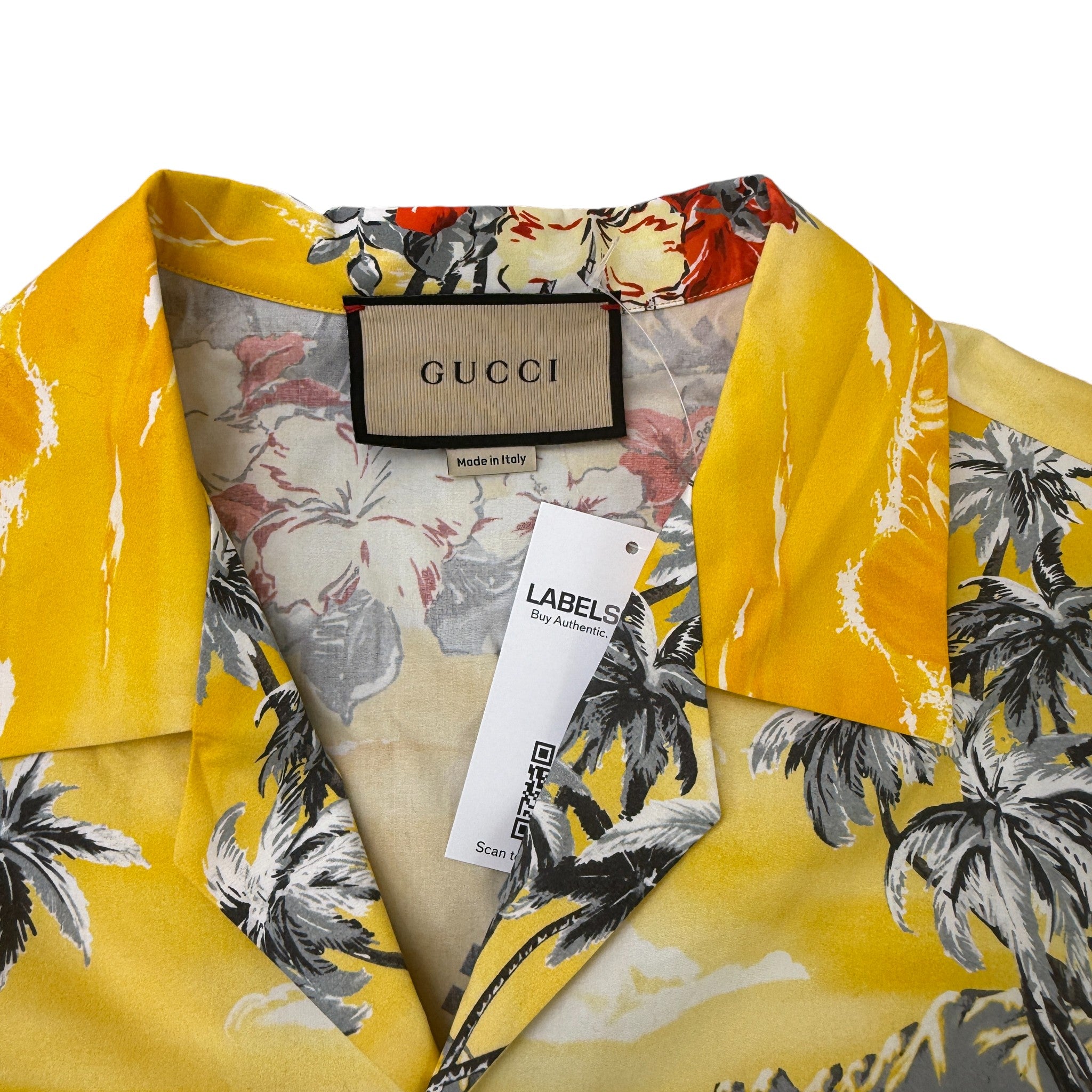 Men's Ocean Palms OverShirt Yellow Size IT 52 / UK XL