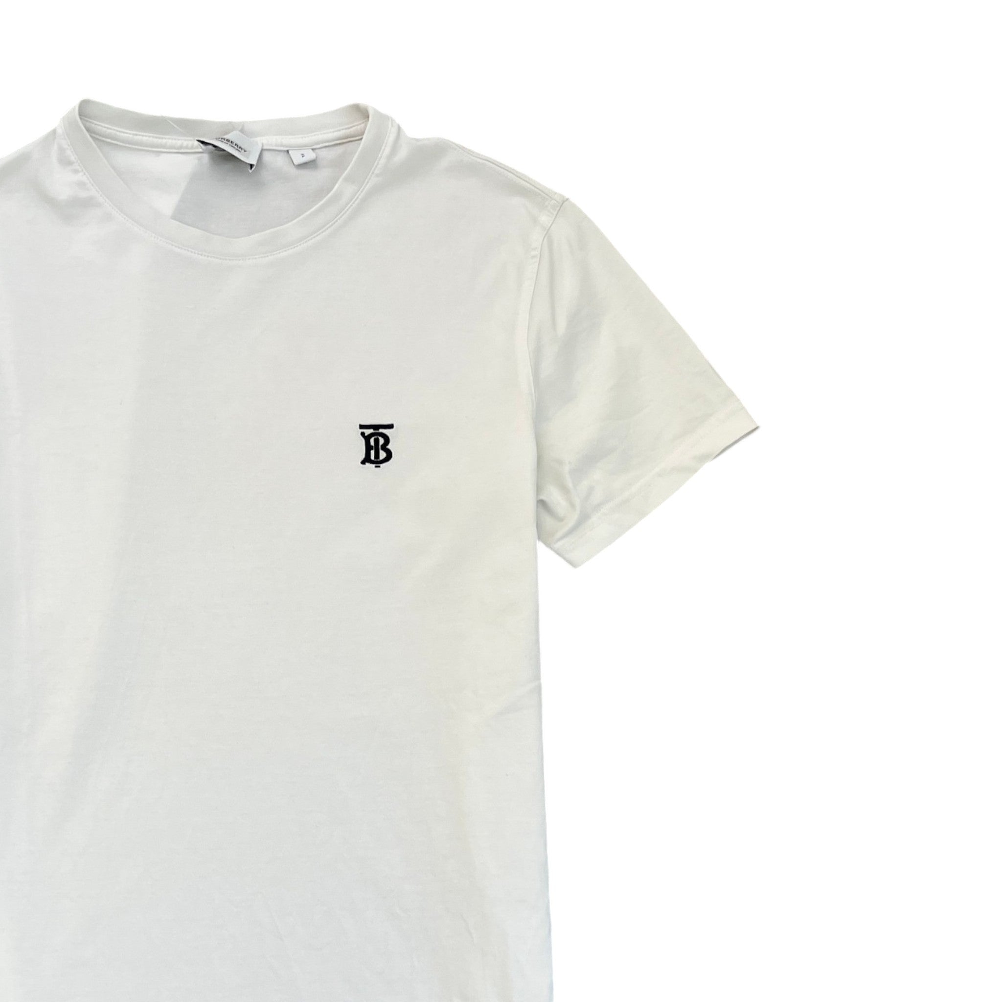 Men's Embroidered Logo T-Shirt White Size S