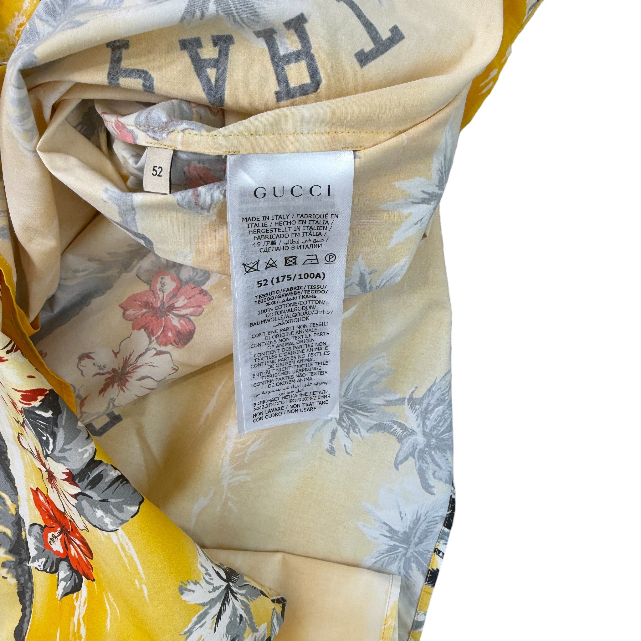 Men's Ocean Palms OverShirt Yellow Size IT 52 / UK XL