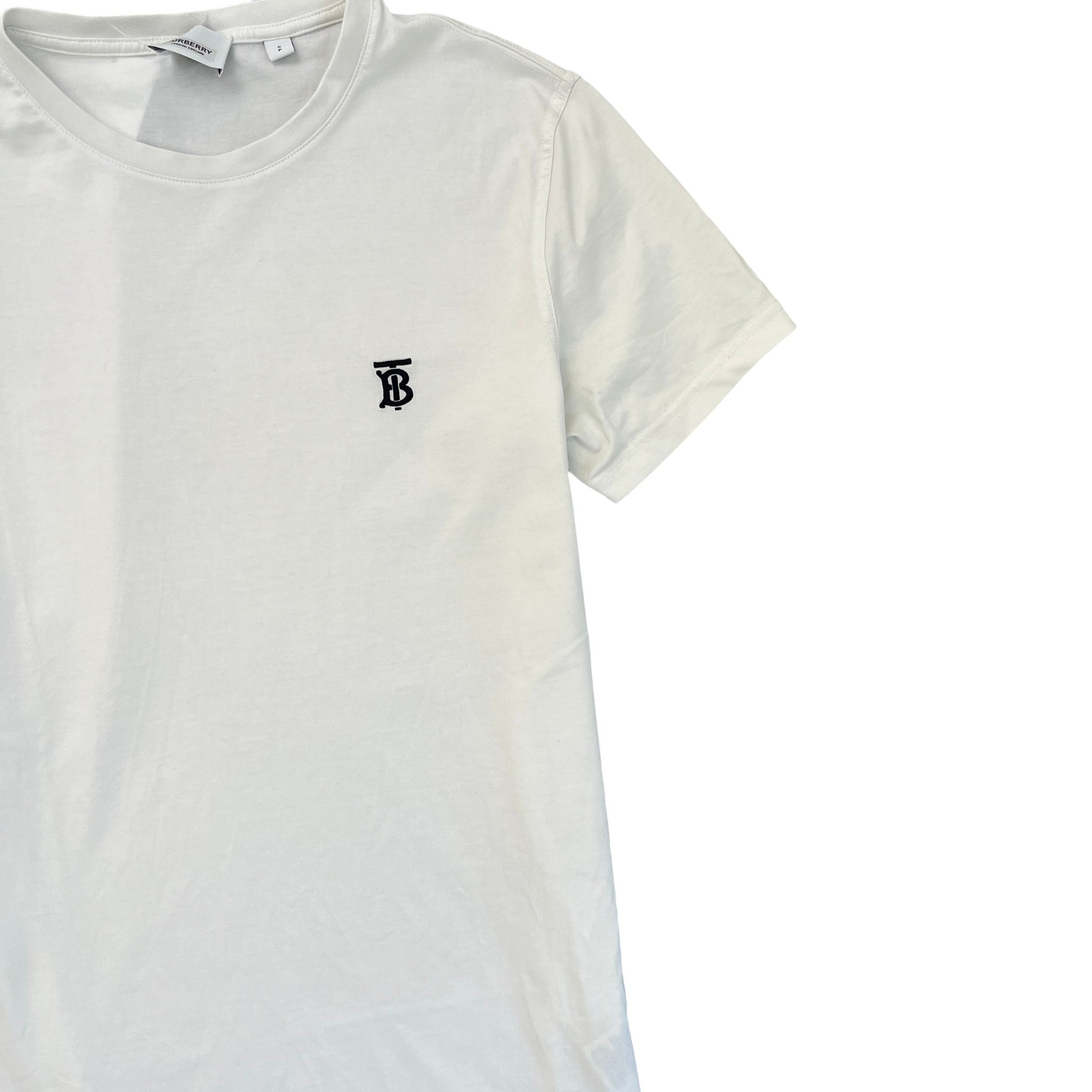 Men's Embroidered Logo T-Shirt White Size S