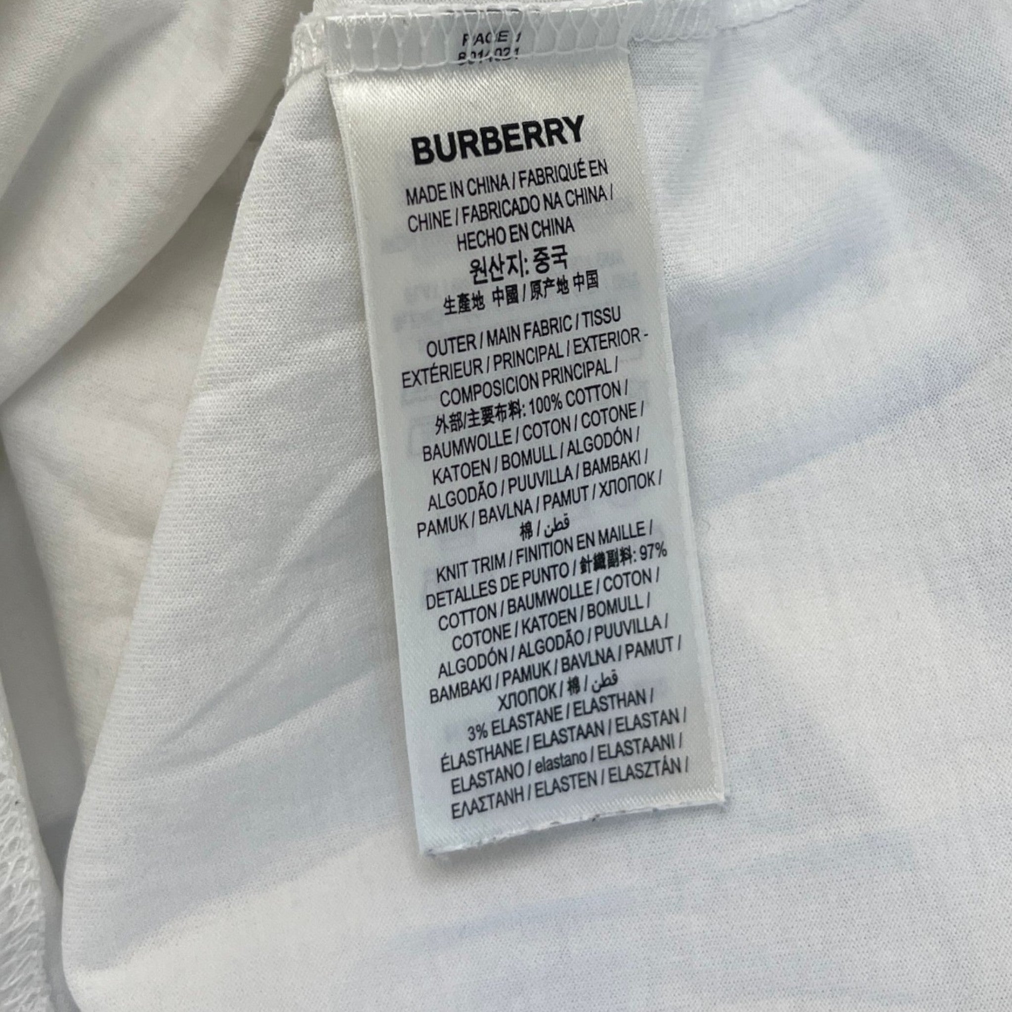 Men's Embroidered Logo T-Shirt White Size S