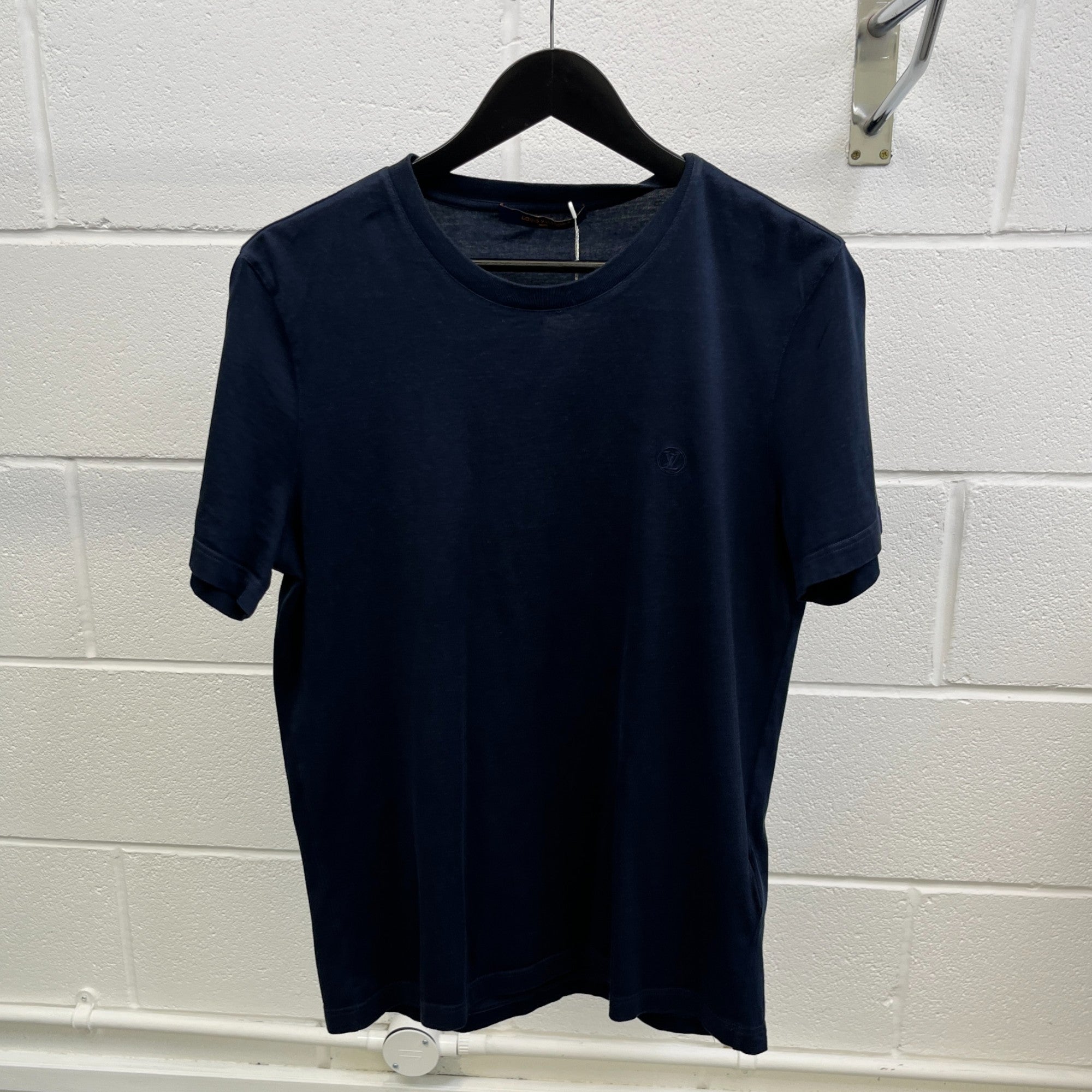 Men's Embroidered Logo T-Shirt Navy Size L