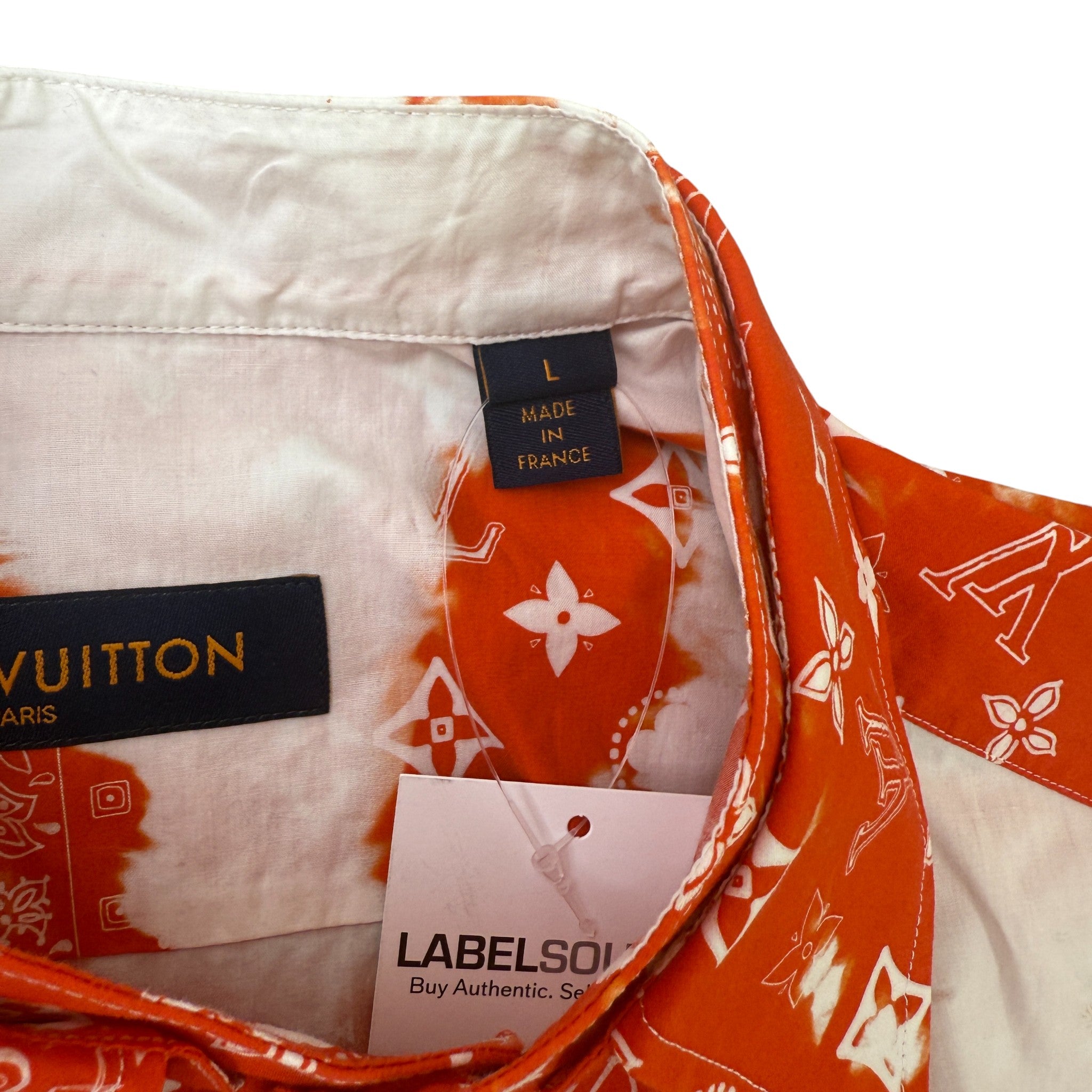 Men's Monogram Bandana Print Short Sleeve Shirt Red Size L