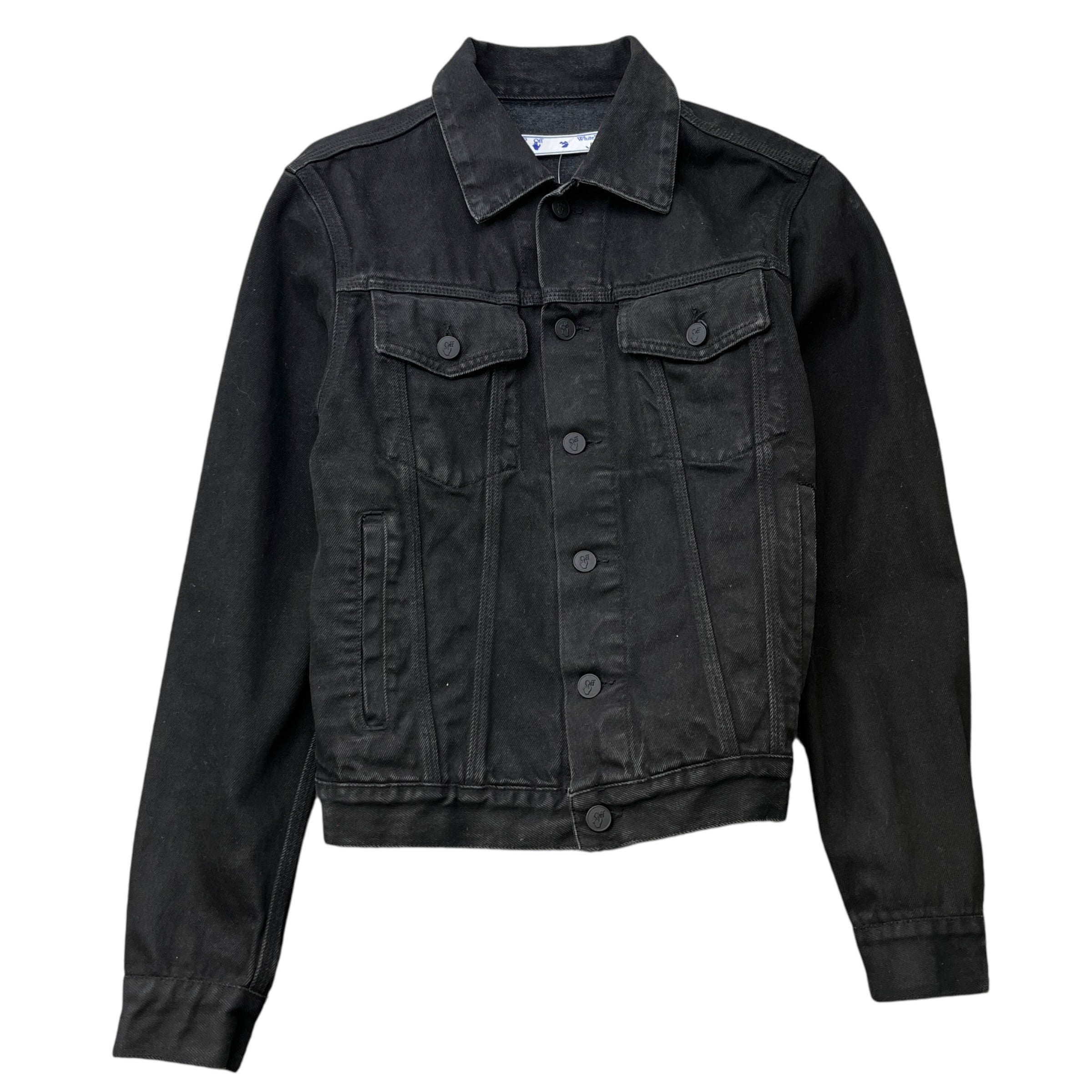 Men's Arrow Logo Denim Jacket Black Size XS