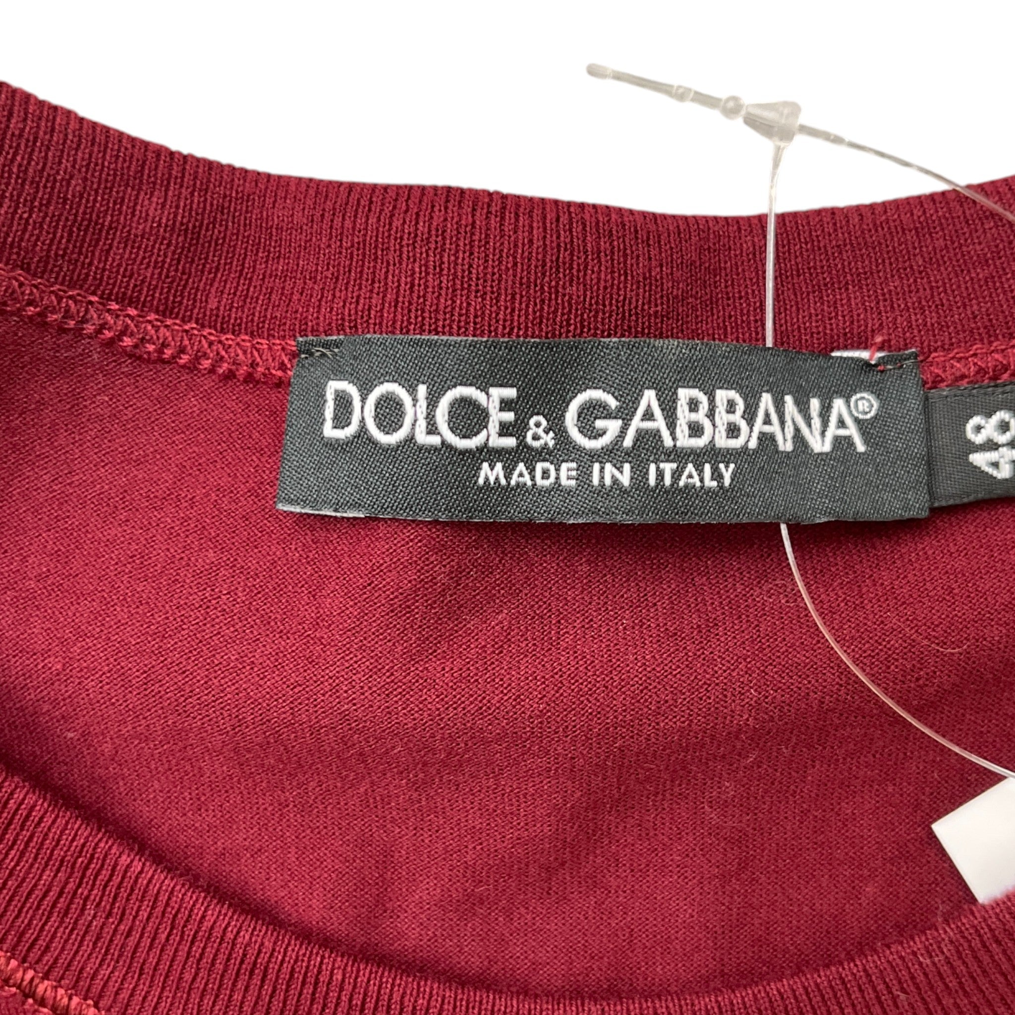 Men's Plaque Logo T-Shirt Burgundy Size IT 48 / UK M