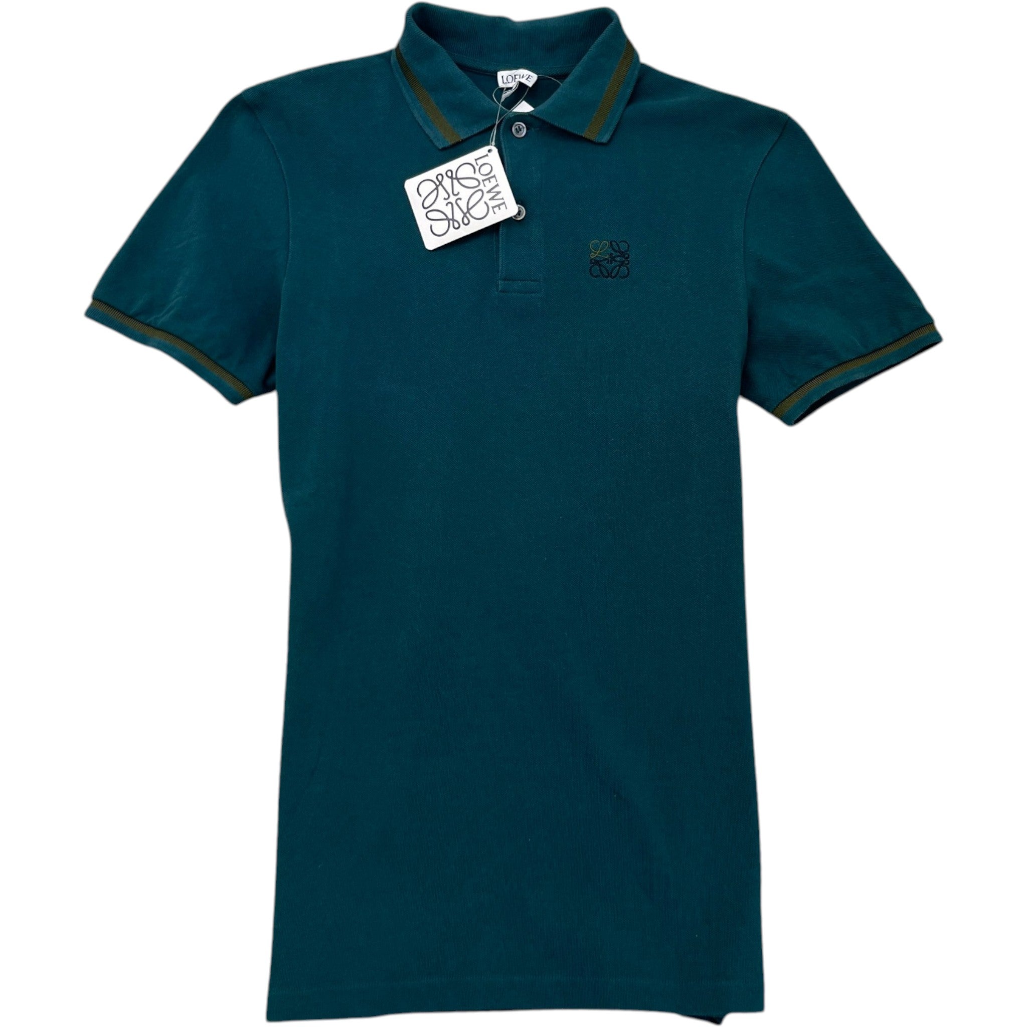 Men's Embroidered Logo Polo Shirt Green Size XS