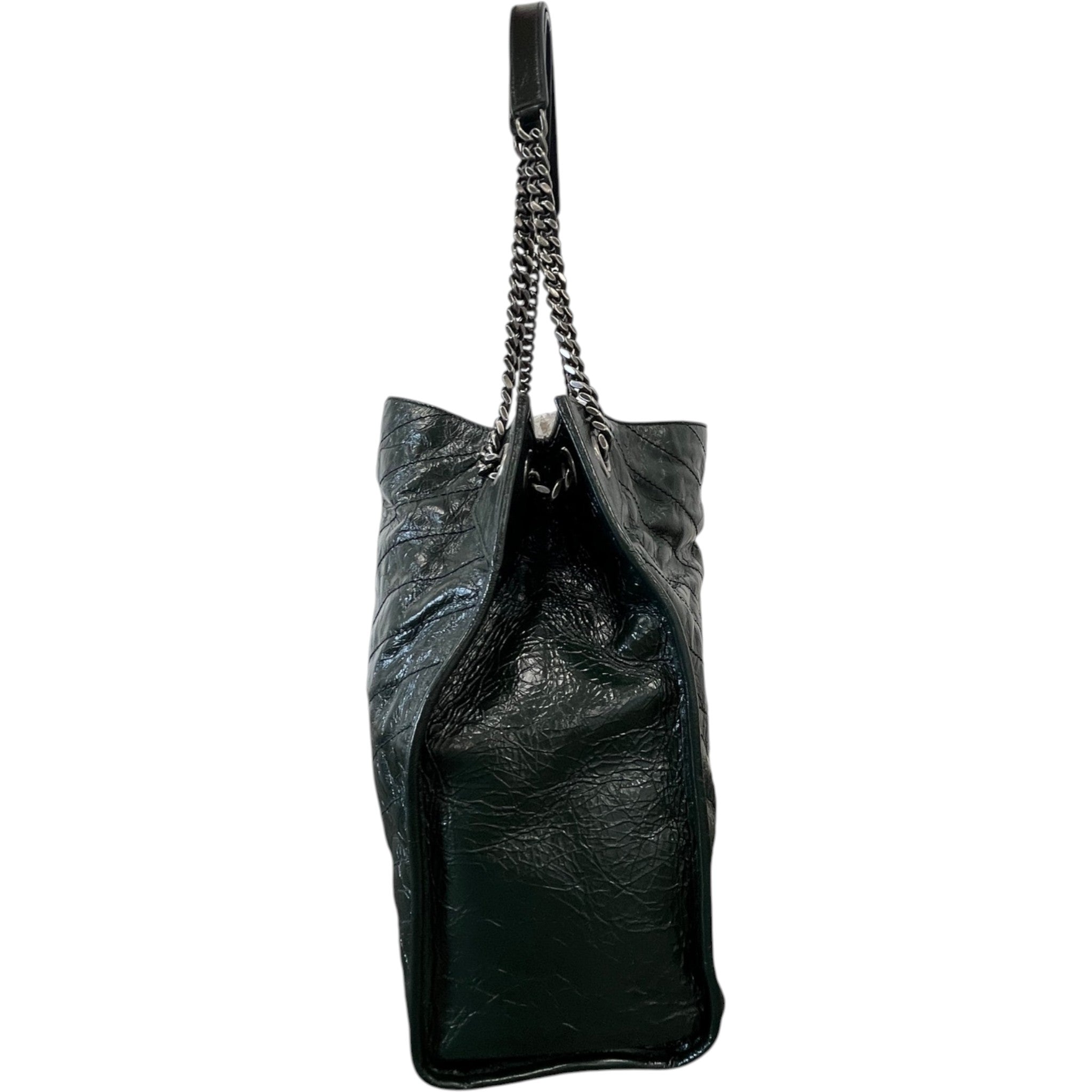 Women's Medium Crinkled Calfskin Monogram Niki Shopper Tote Bag Green