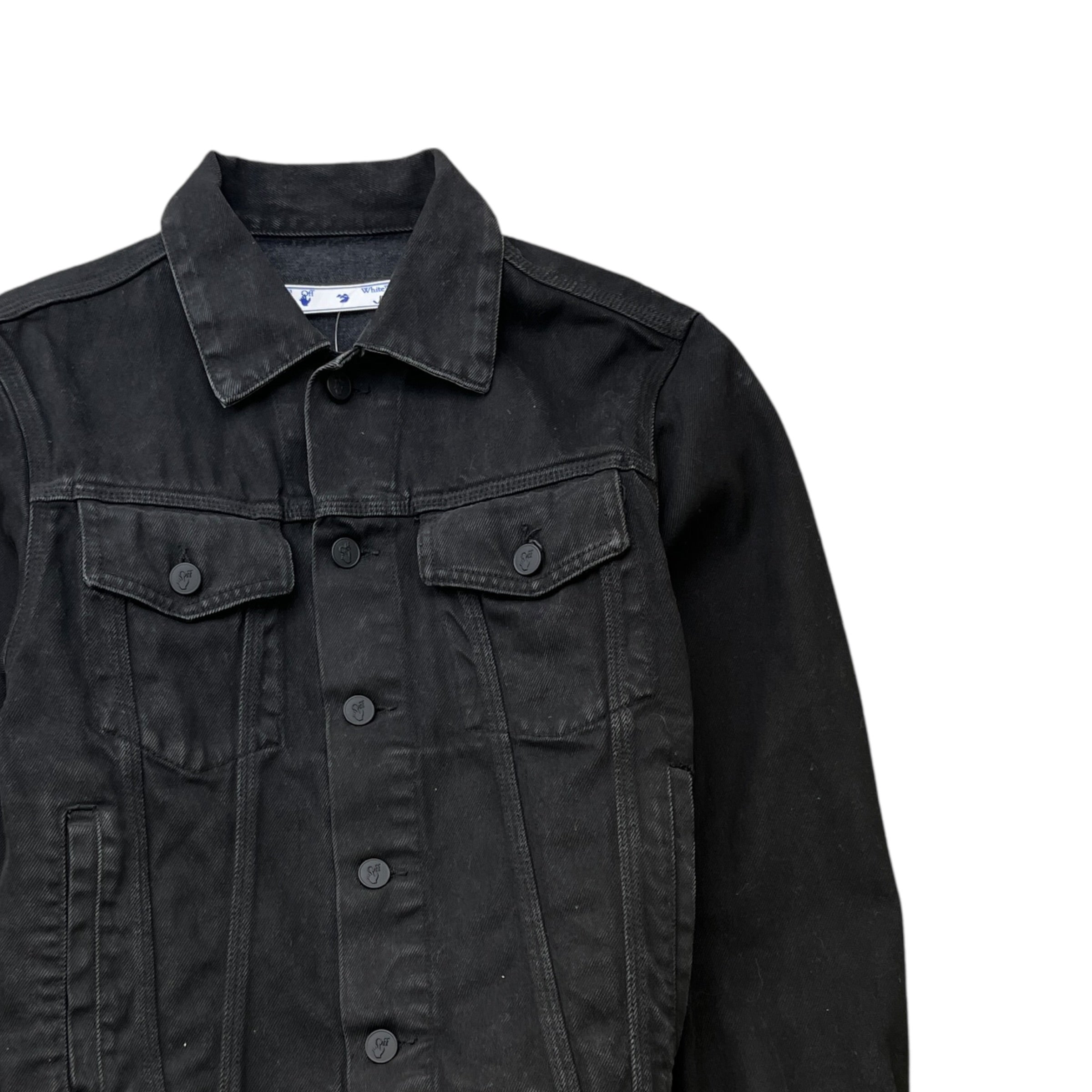 Men's Arrow Logo Denim Jacket Black Size XS