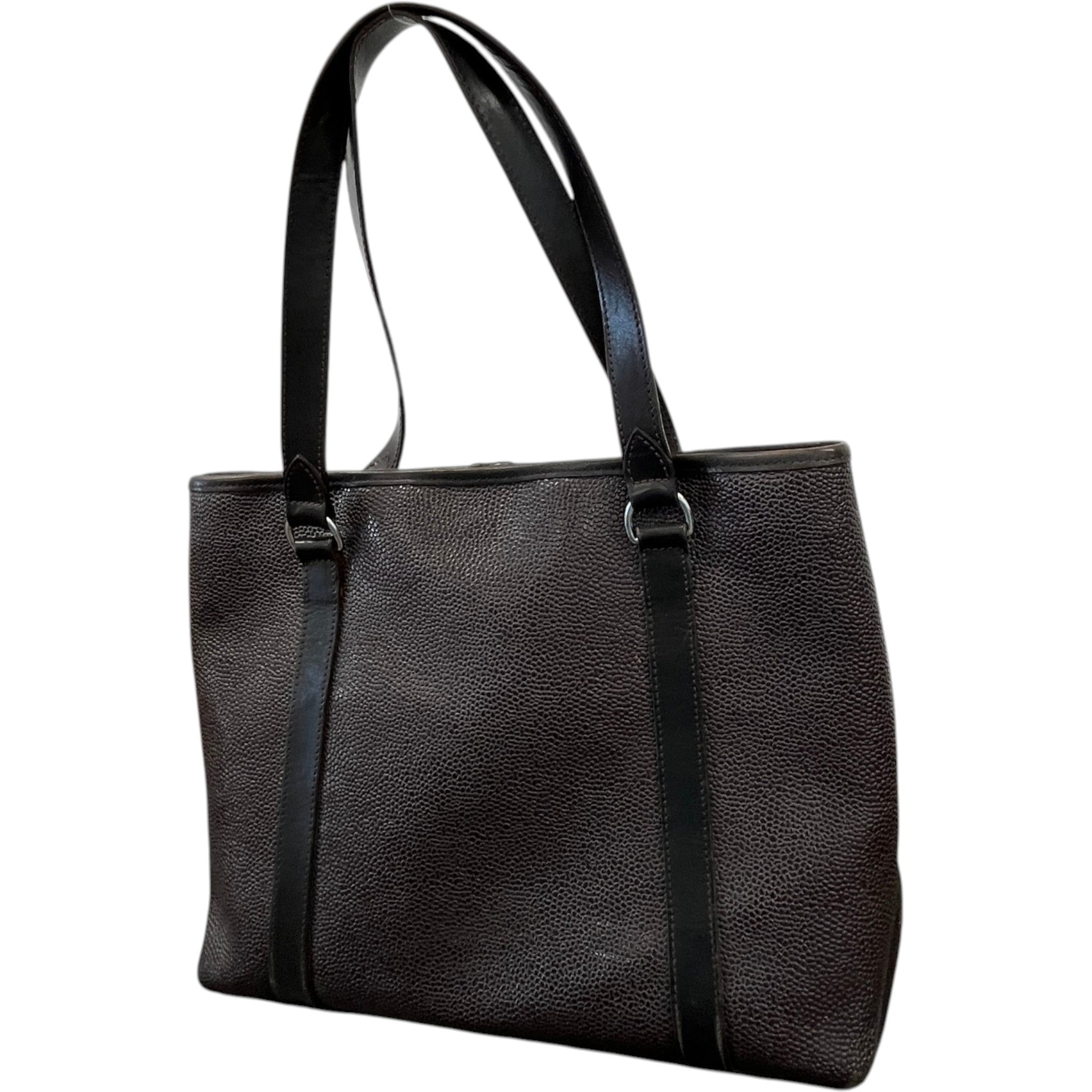 Women's Chocolate Scotch Grain Leather Handbag Brown