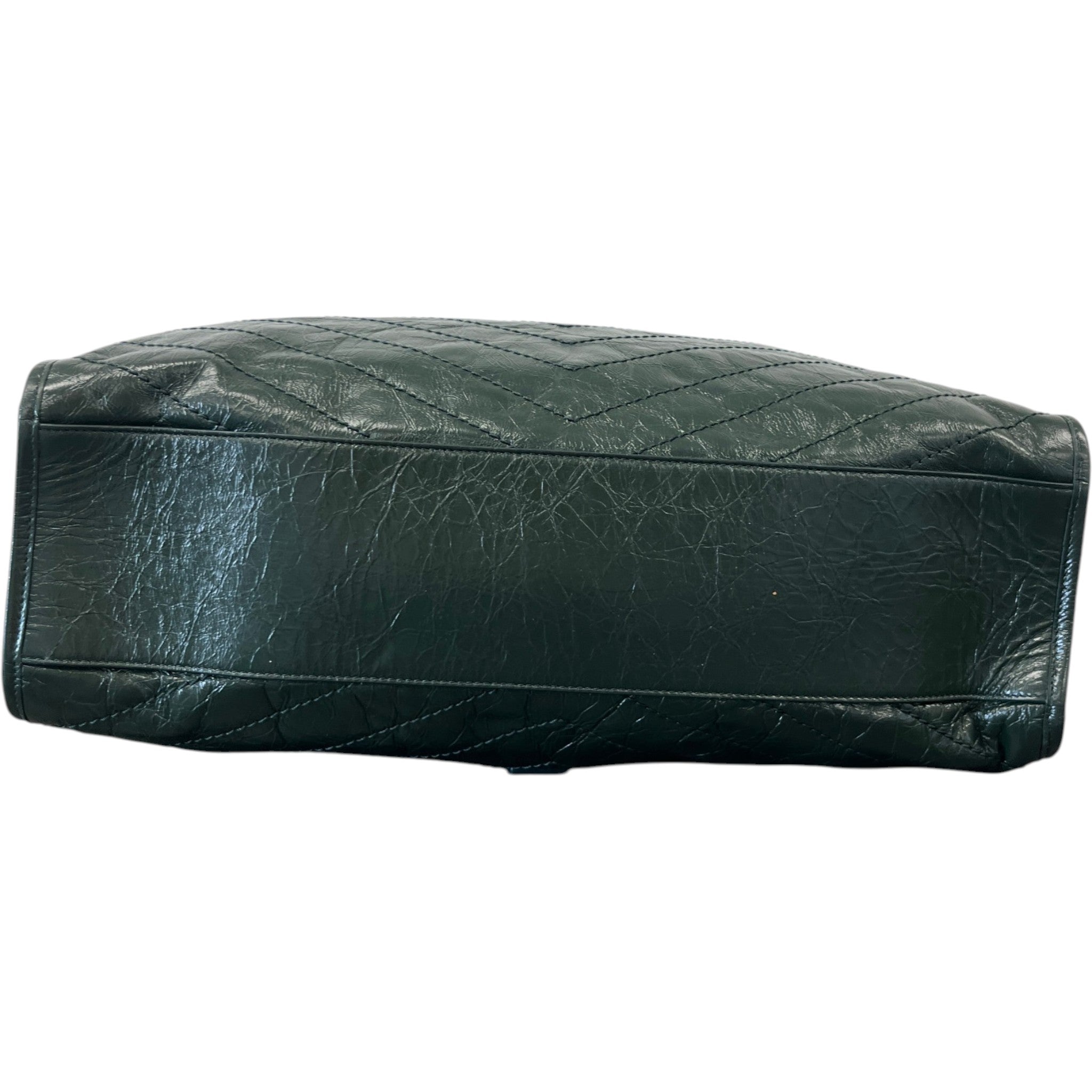 Women's Medium Crinkled Calfskin Monogram Niki Shopper Tote Bag Green