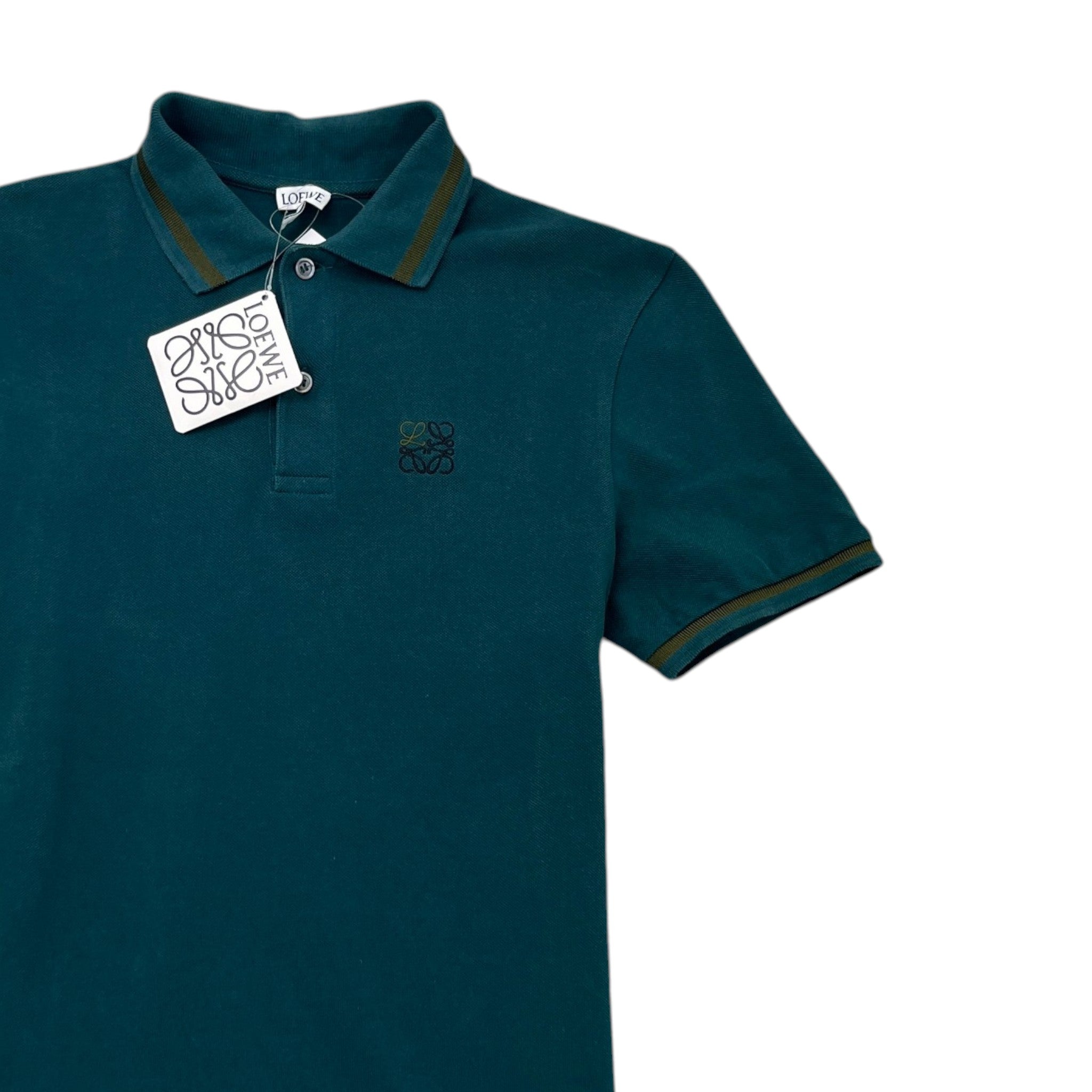 Men's Embroidered Logo Polo Shirt Green Size XS