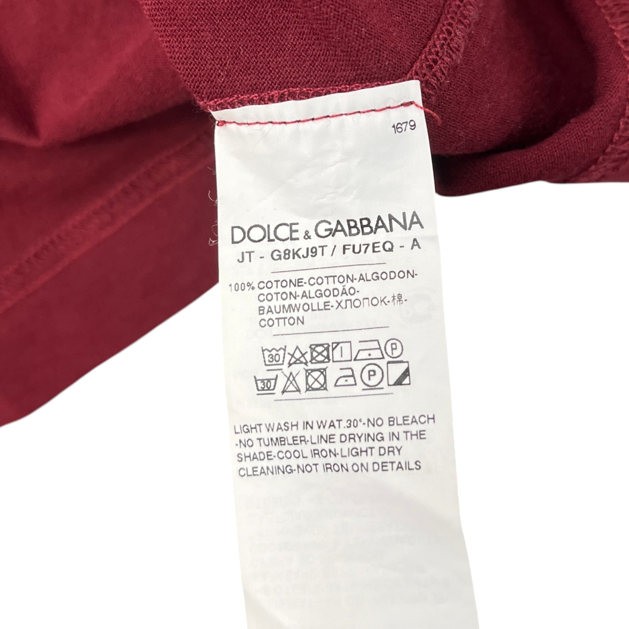 Men's Plaque Logo T-Shirt Burgundy Size IT 48 / UK M