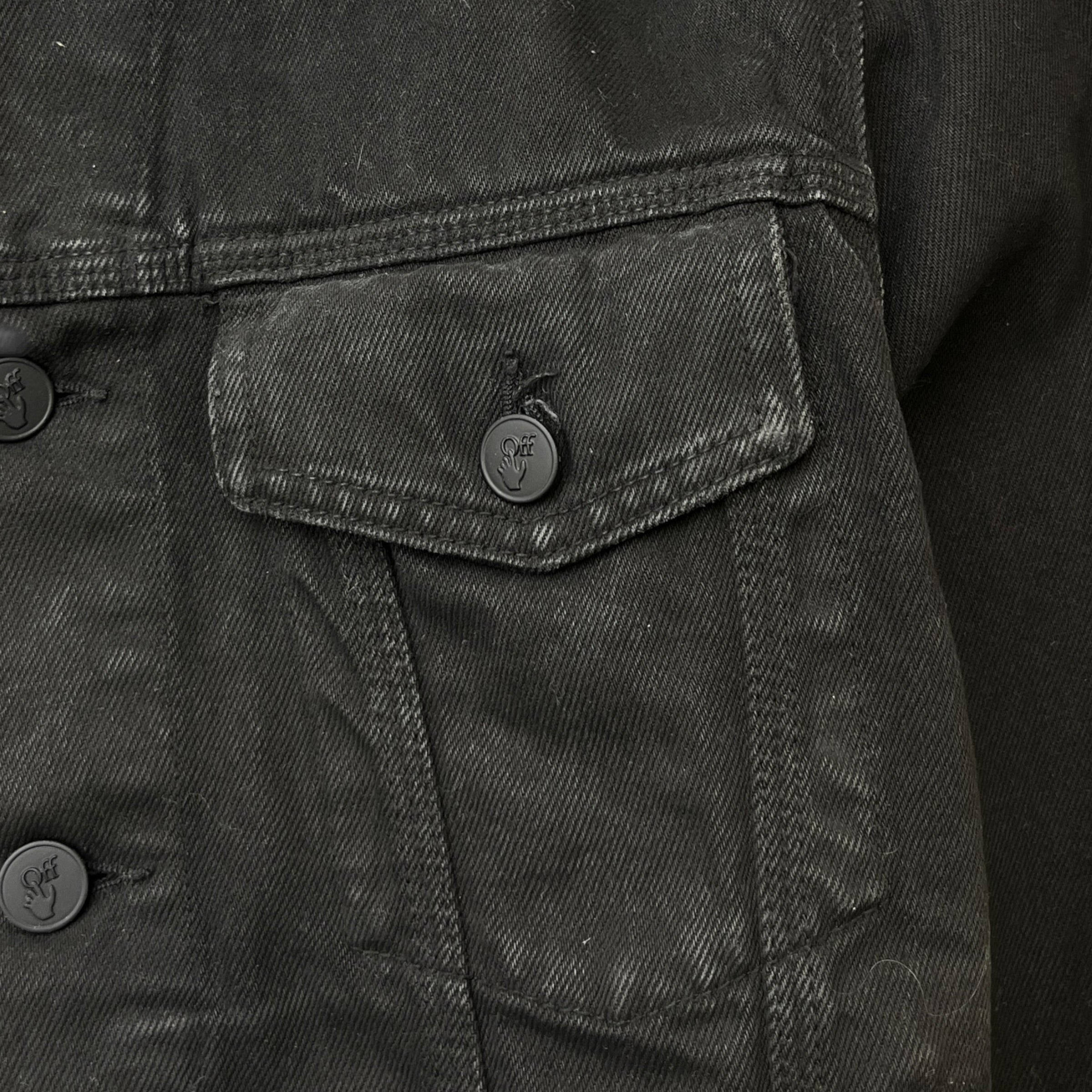 Men's Arrow Logo Denim Jacket Black Size XS