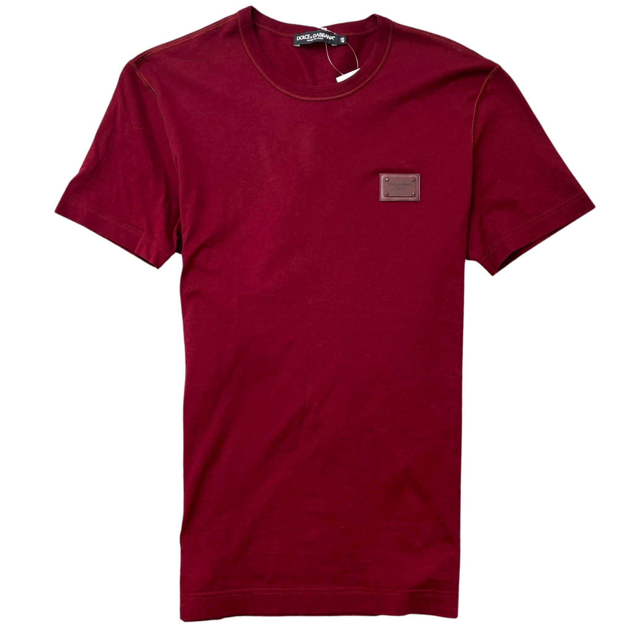 Men's Plaque Logo T-Shirt Burgundy Size IT 48 / UK M
