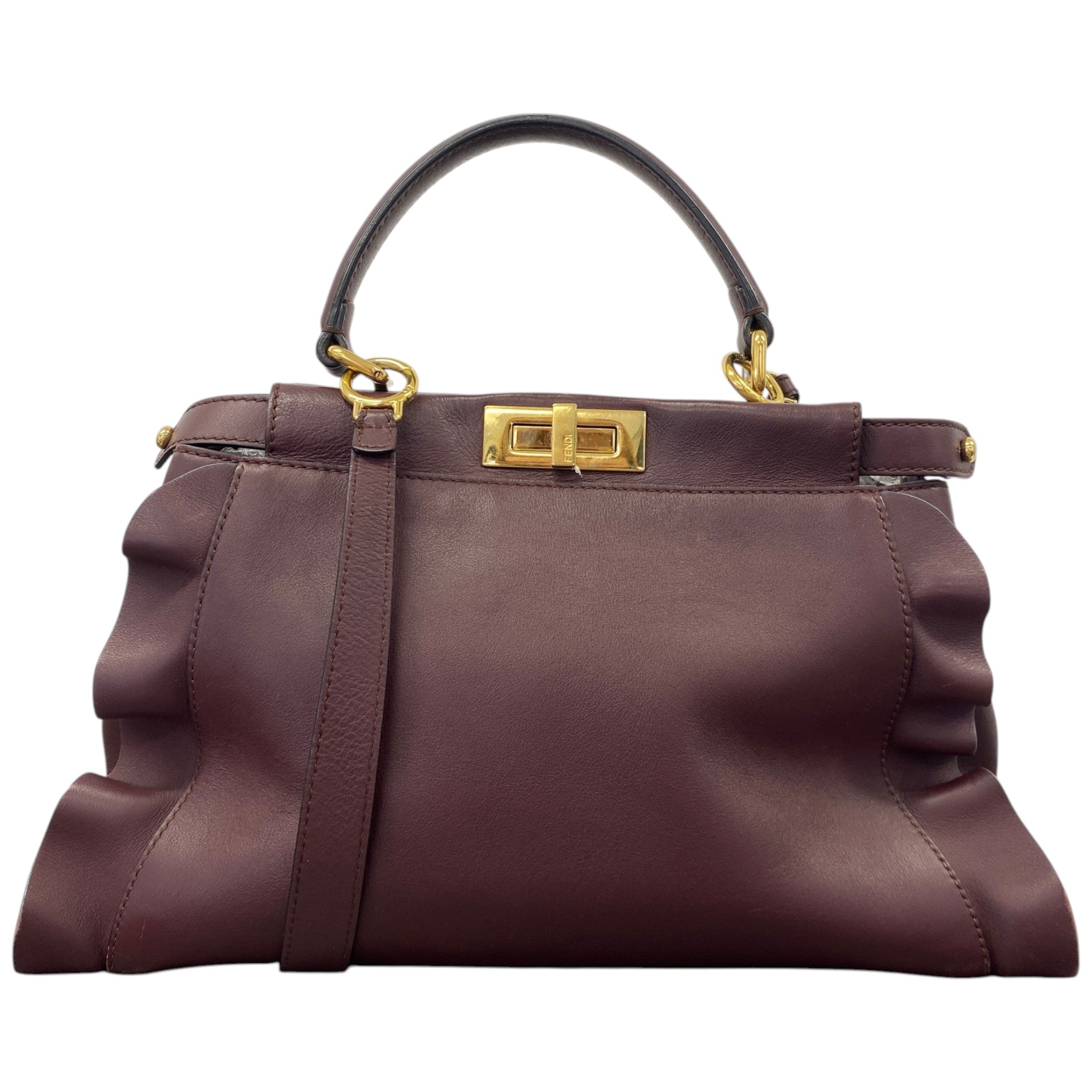 Women's Medium Wave Peekaboo Handbag Burgundy