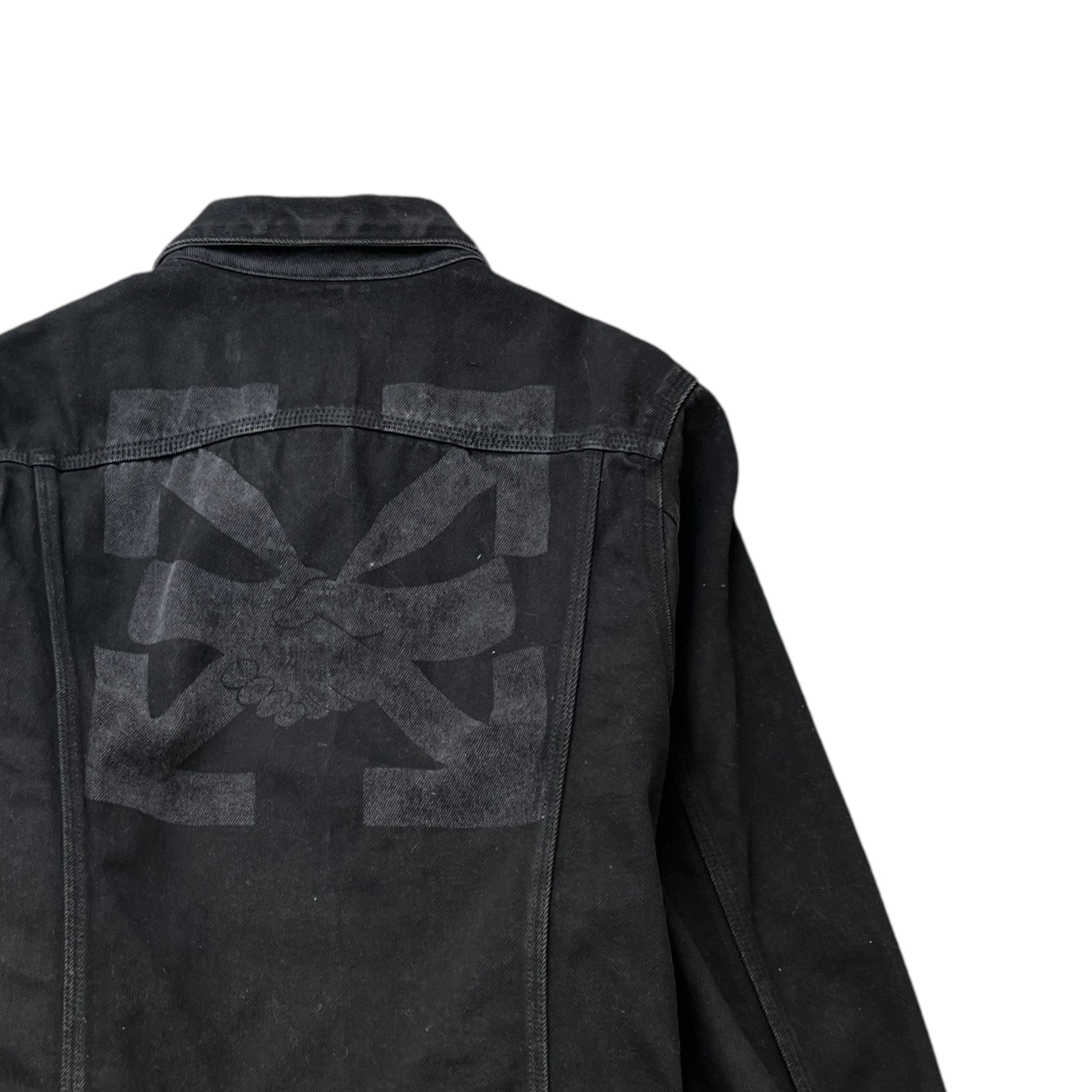 Men's Arrow Logo Denim Jacket Black Size XS