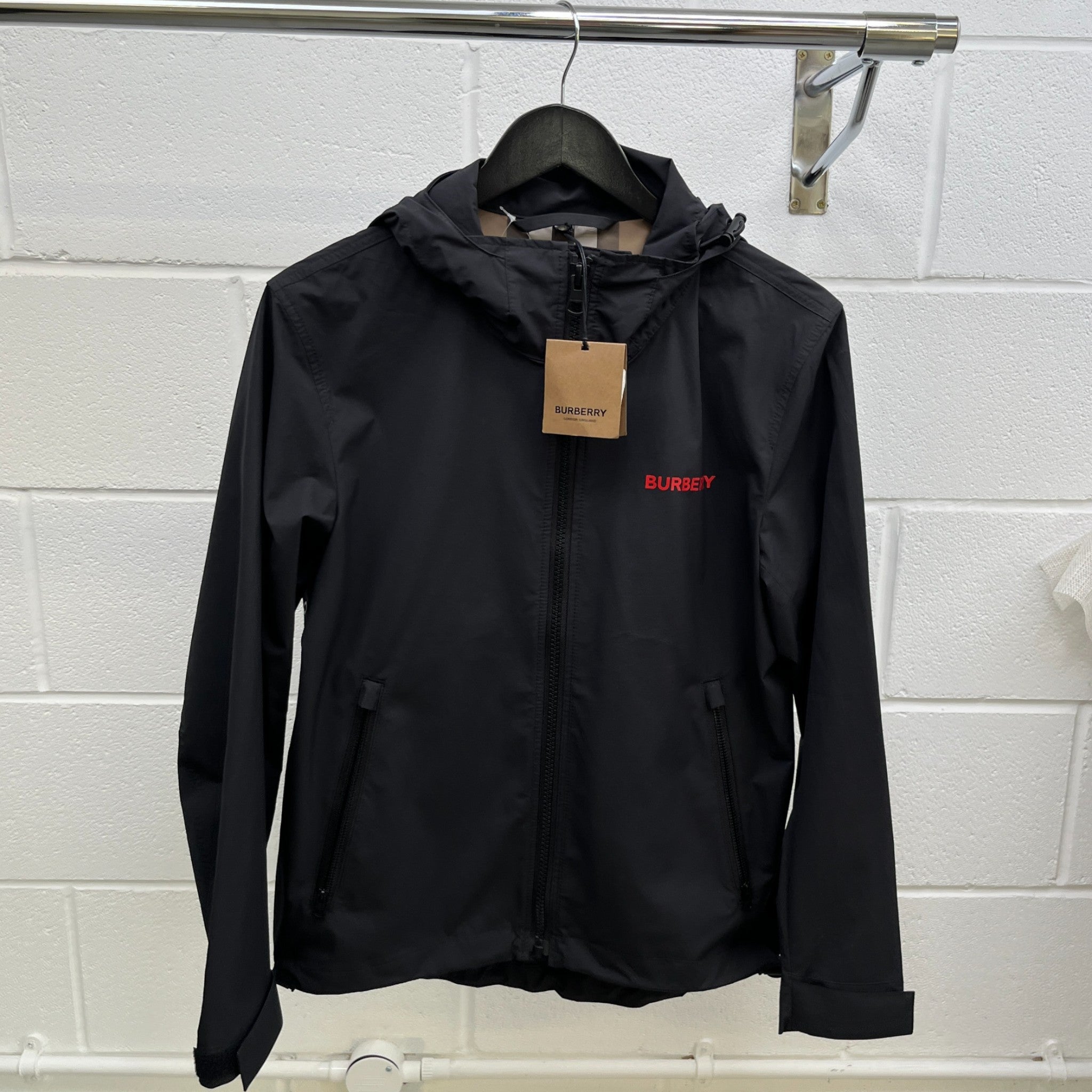 Men's Logo Print Windbreaker Black Size IT 44 / XS