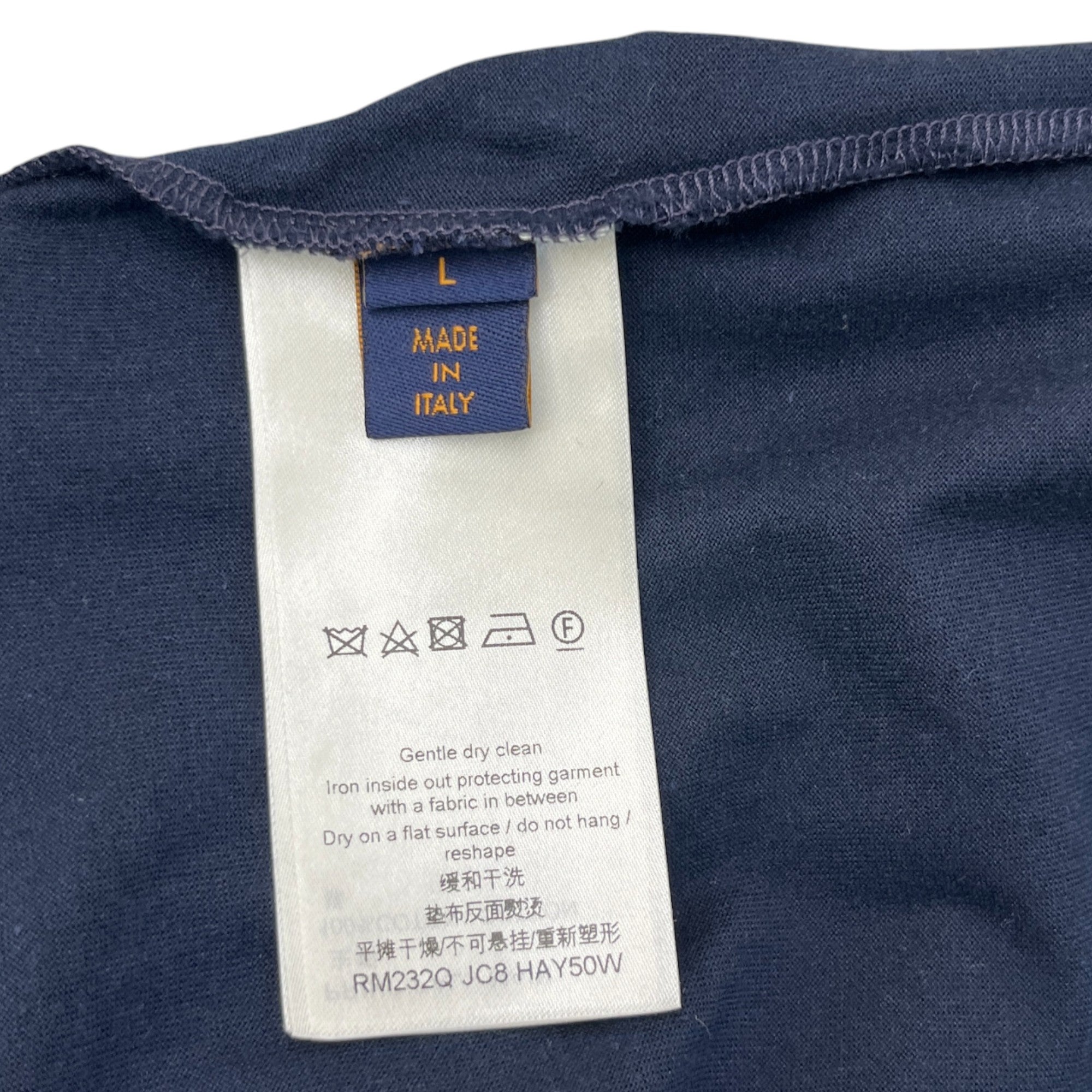 Men's Embroidered Logo T-Shirt Navy Size L