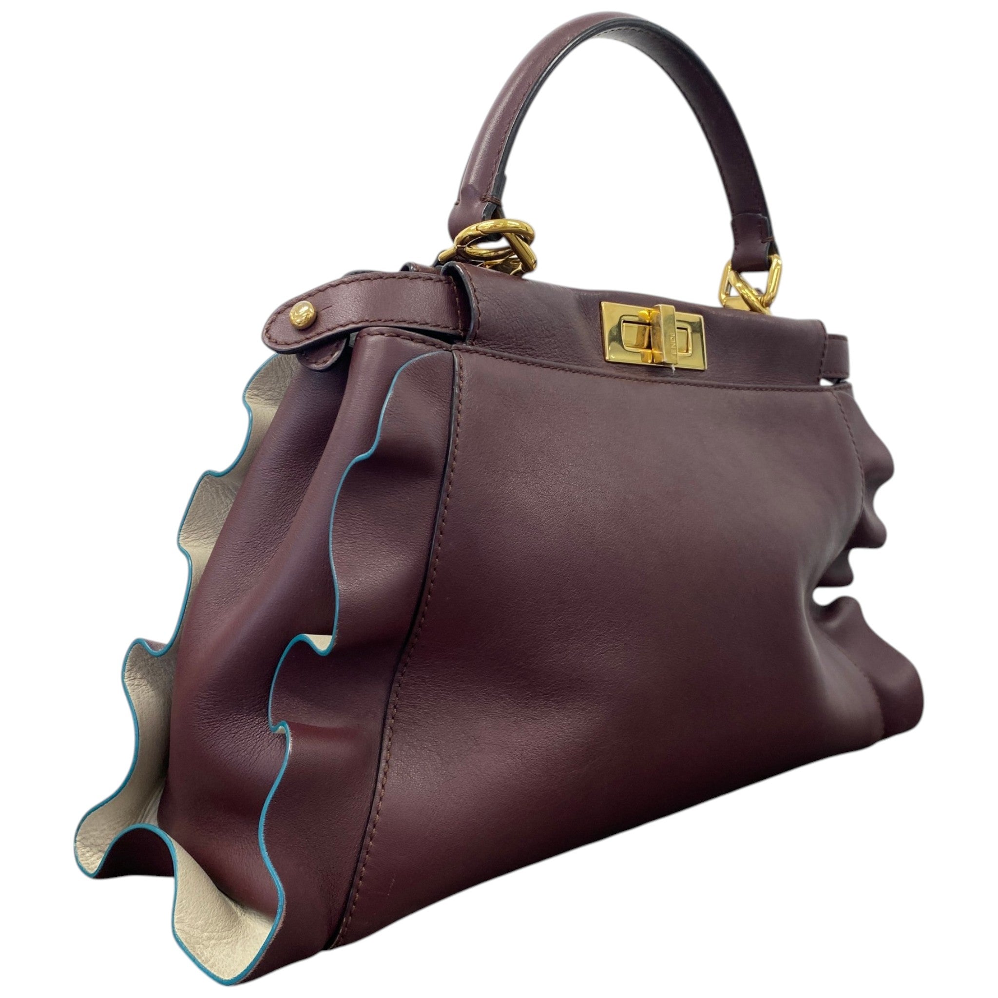 Women's Medium Wave Peekaboo Handbag Burgundy