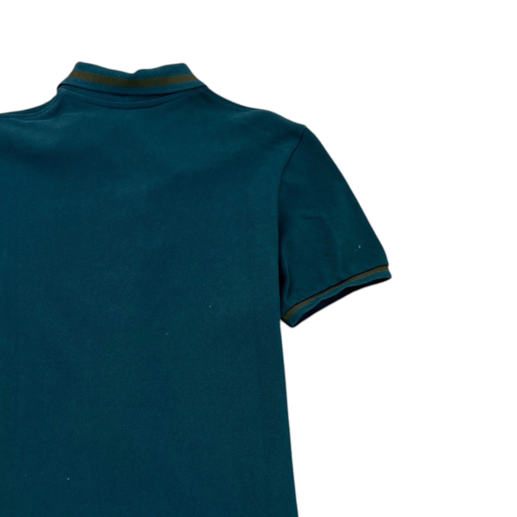 Men's Embroidered Logo Polo Shirt Green Size XS