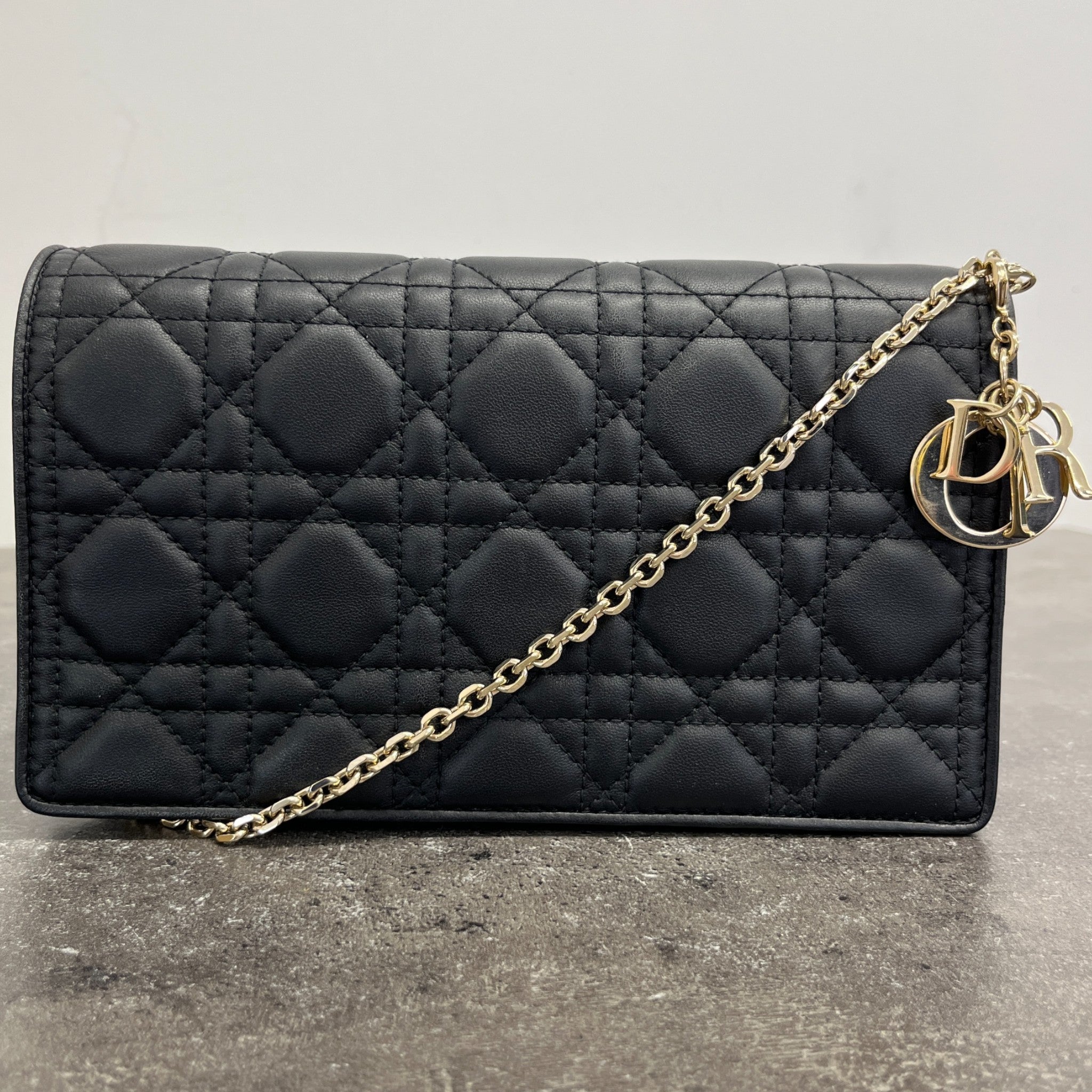 Women's Lady Dior Pouch With Chain Bag Black