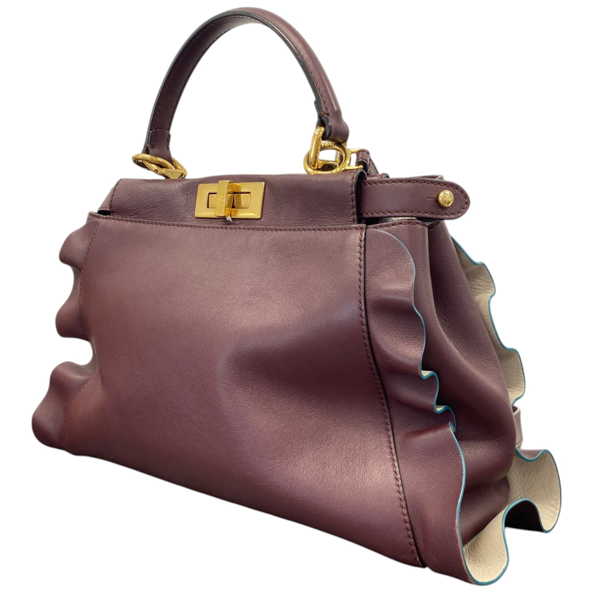 Women's Medium Wave Peekaboo Handbag Burgundy