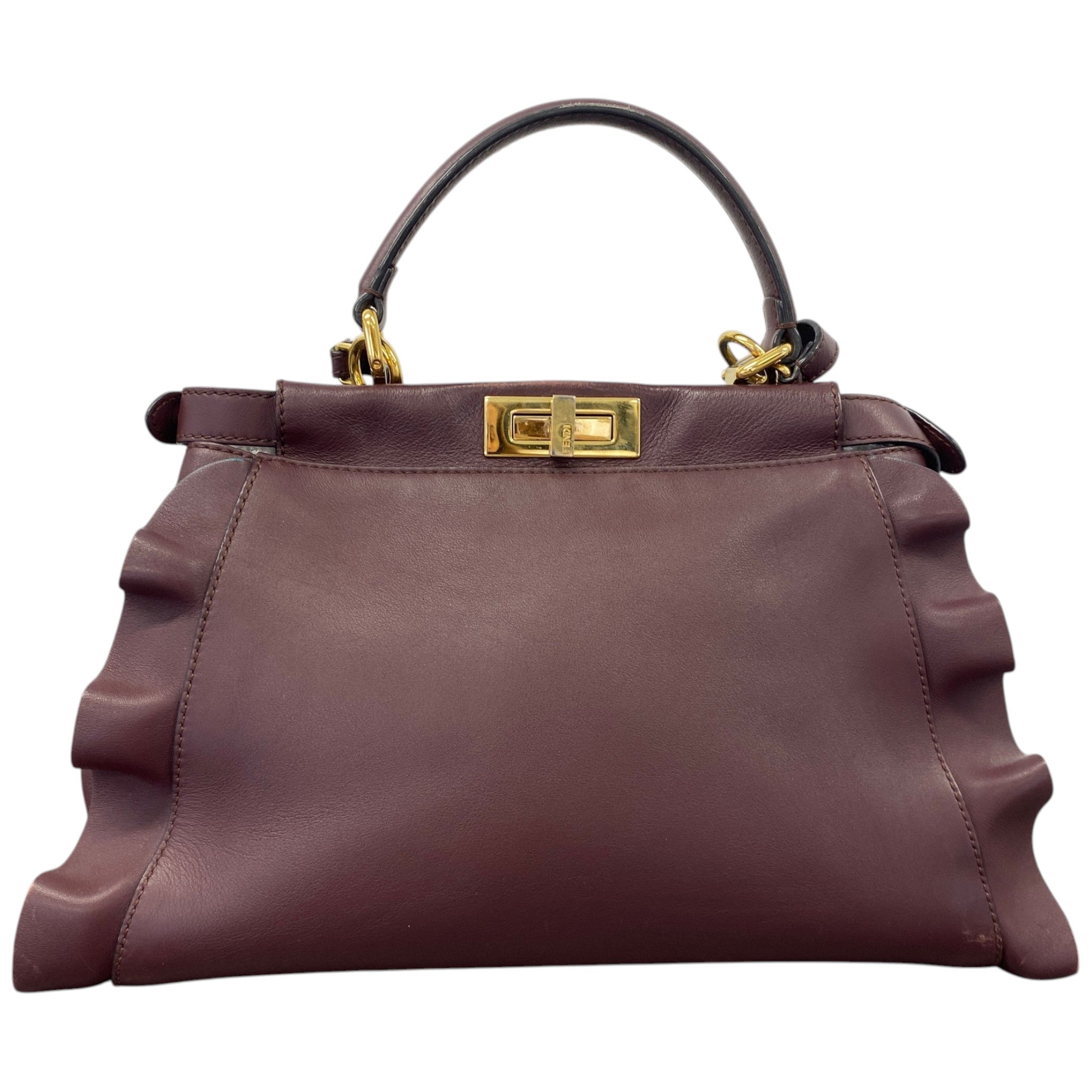 Women's Medium Wave Peekaboo Handbag Burgundy