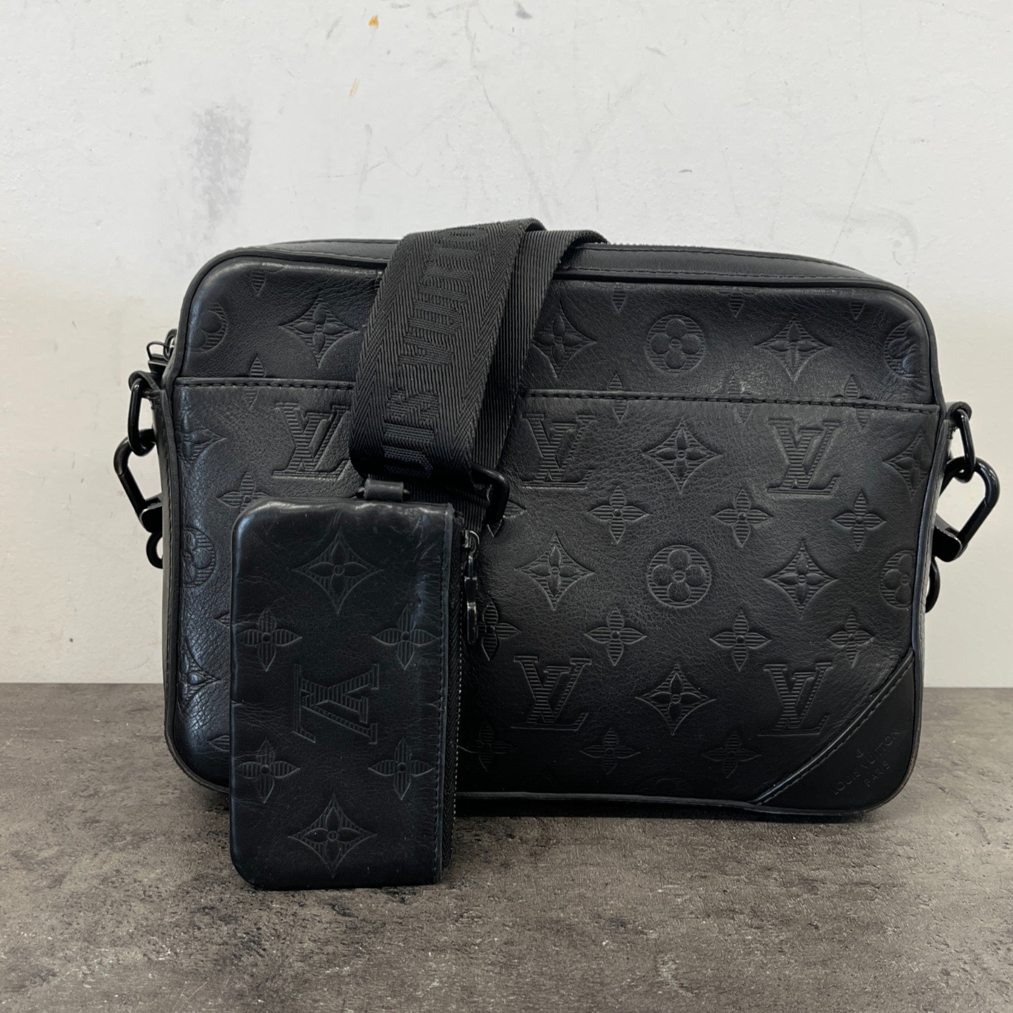 Men's Monogram Duo Messenger Bag Black
